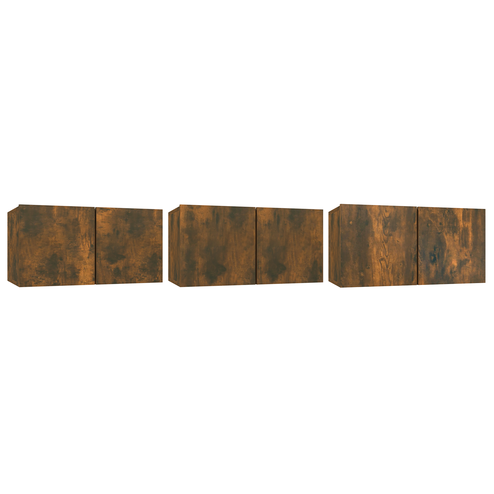 Meubles TV suspendus 3 pcs Chêne fumé 60x30x30 cm - XIOS