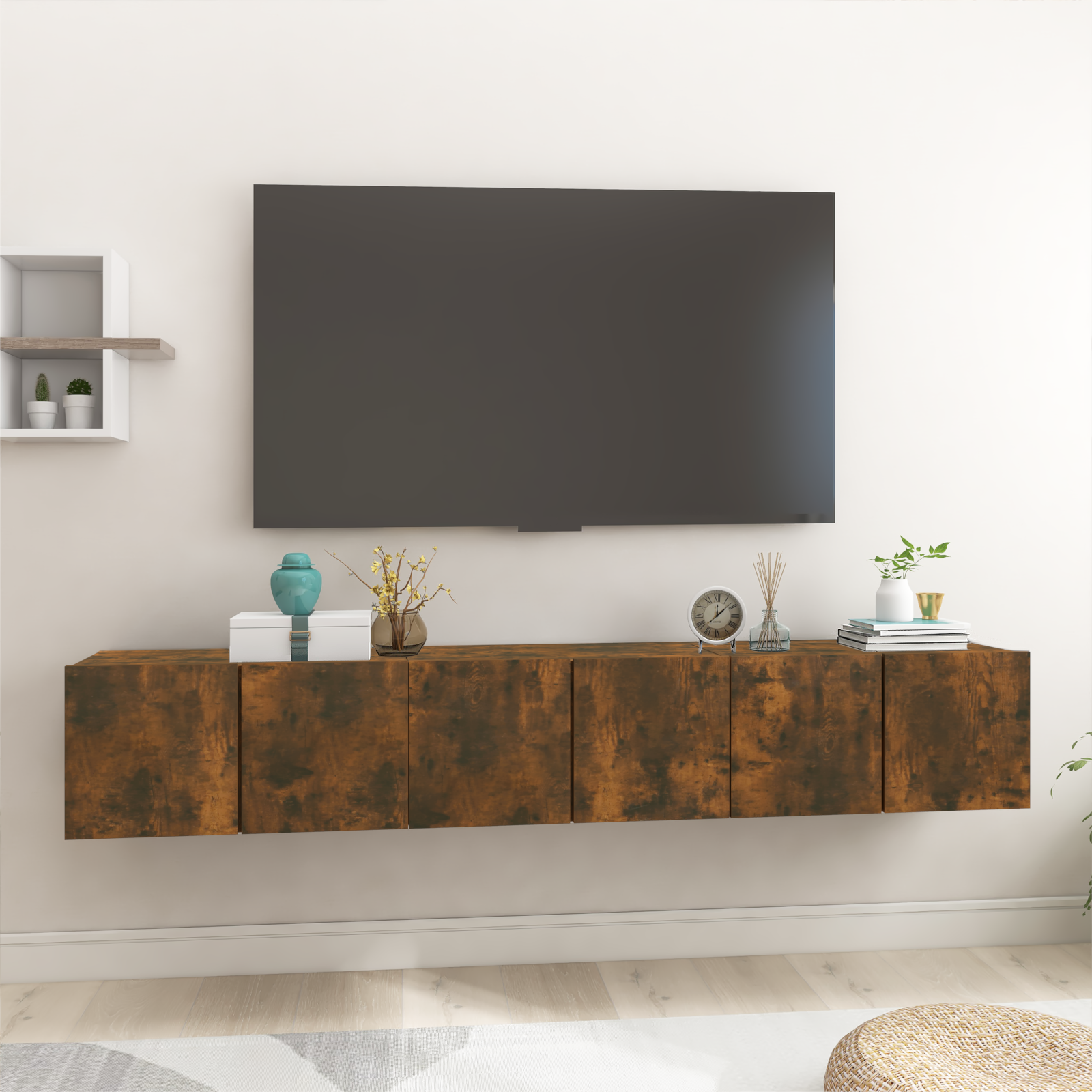 Meubles TV suspendus 3 pcs Chêne fumé 60x30x30 cm - XIOS