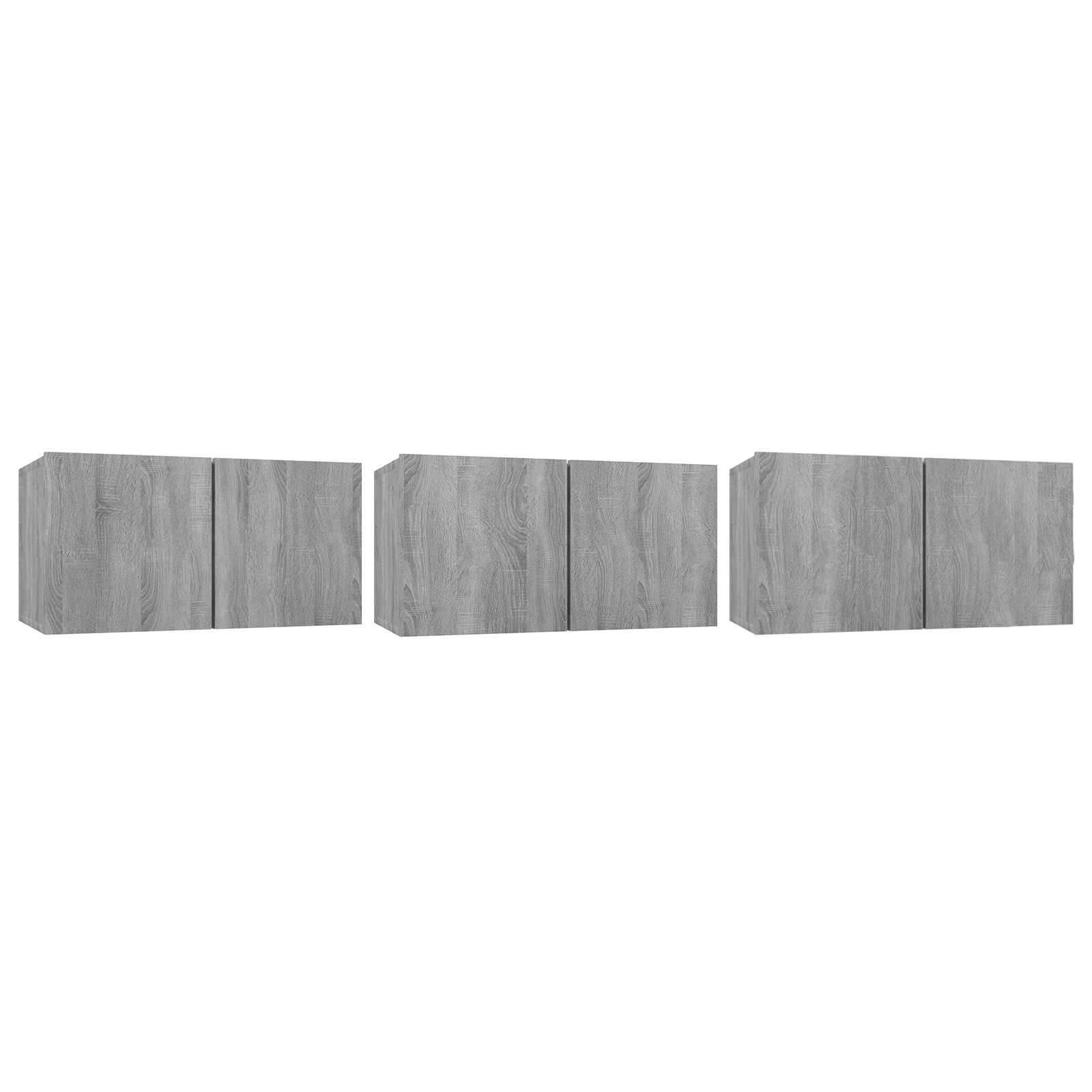 Meubles TV suspendus Sonoma gris 3 pcs Bois d'ingénierie - XIOS