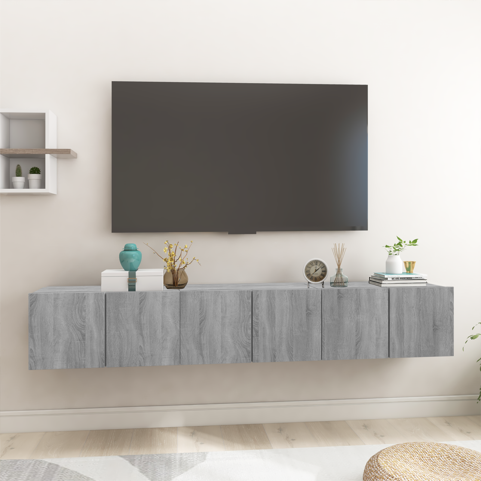 Meubles TV suspendus Sonoma gris 3 pcs Bois d'ingénierie - XIOS
