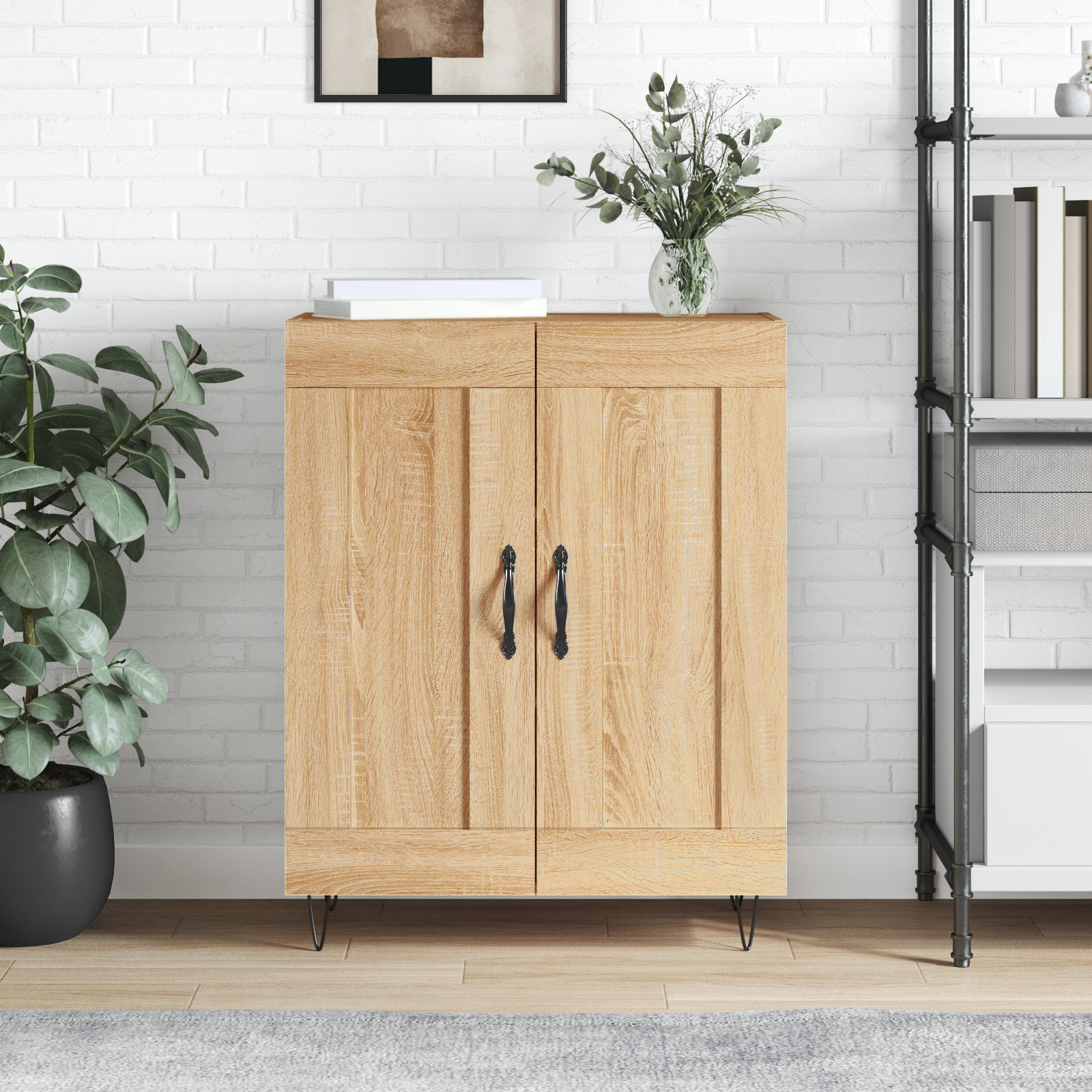 Buffet chêne sonoma 69,5x34x90 cm bois d'ingénierie - XIOS