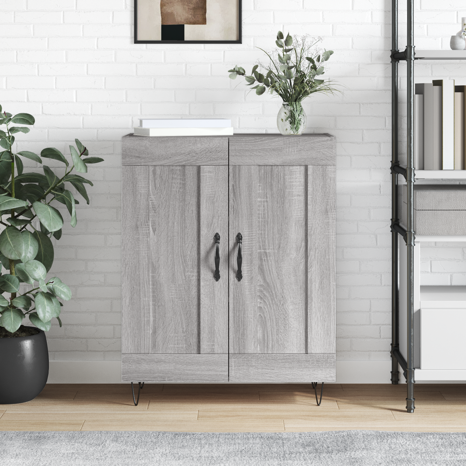 Buffet sonoma gris 69,5x34x90 cm bois d'ingénierie - XIOS