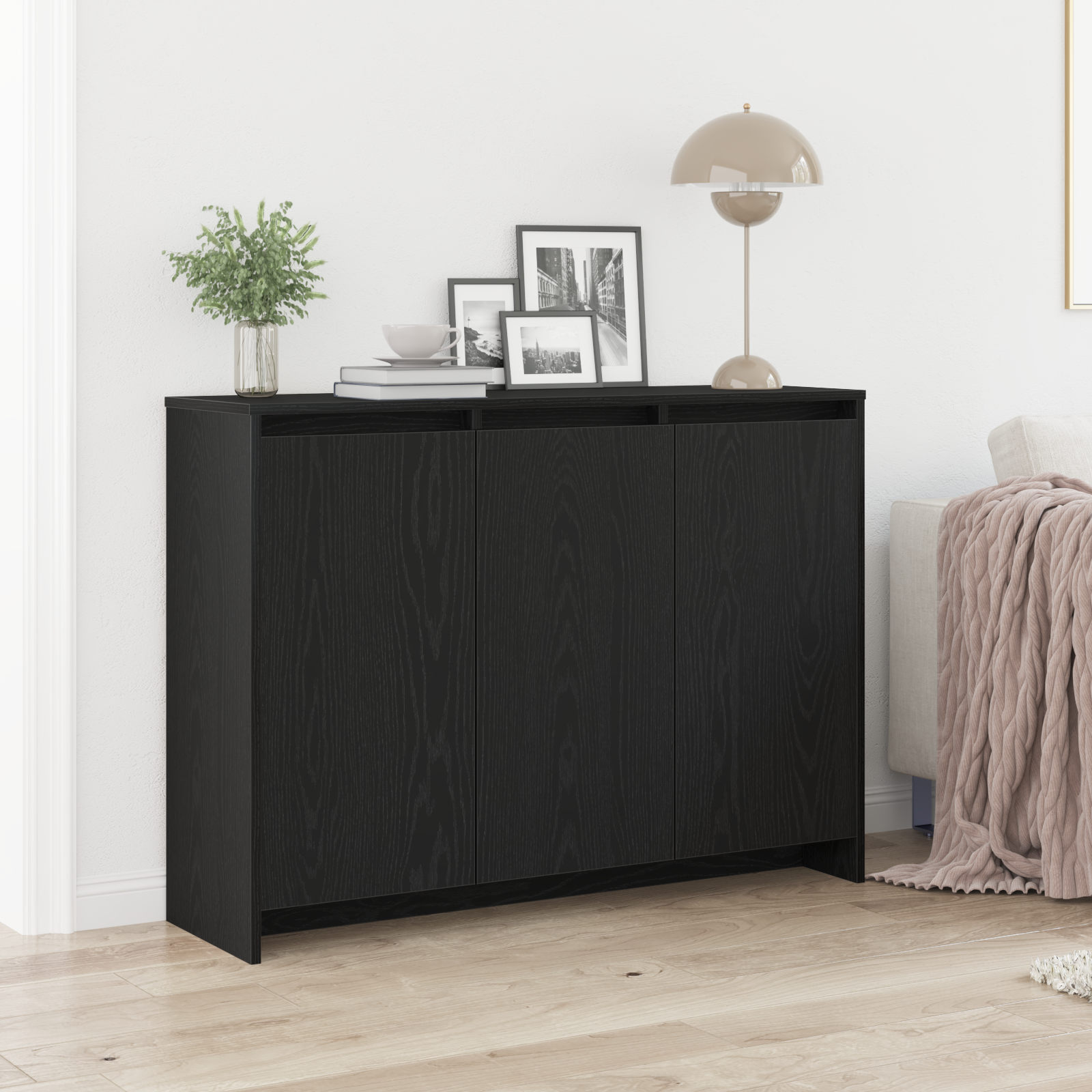 Buffet Noir 102 x 29.5 x 75 cm Bois d'ingénierie