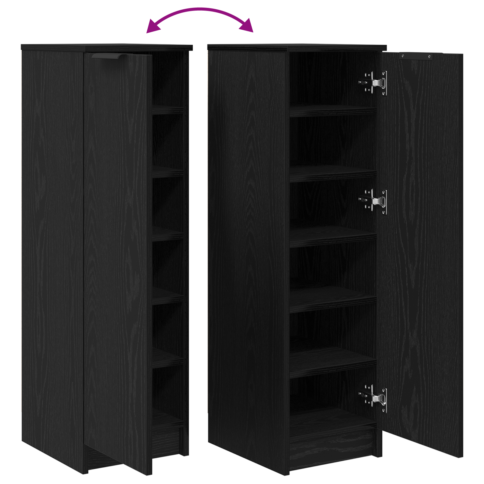 Meuble à chaussures avec étagère Chêne noir 29.5 x 35 x 101 cm - XIOS