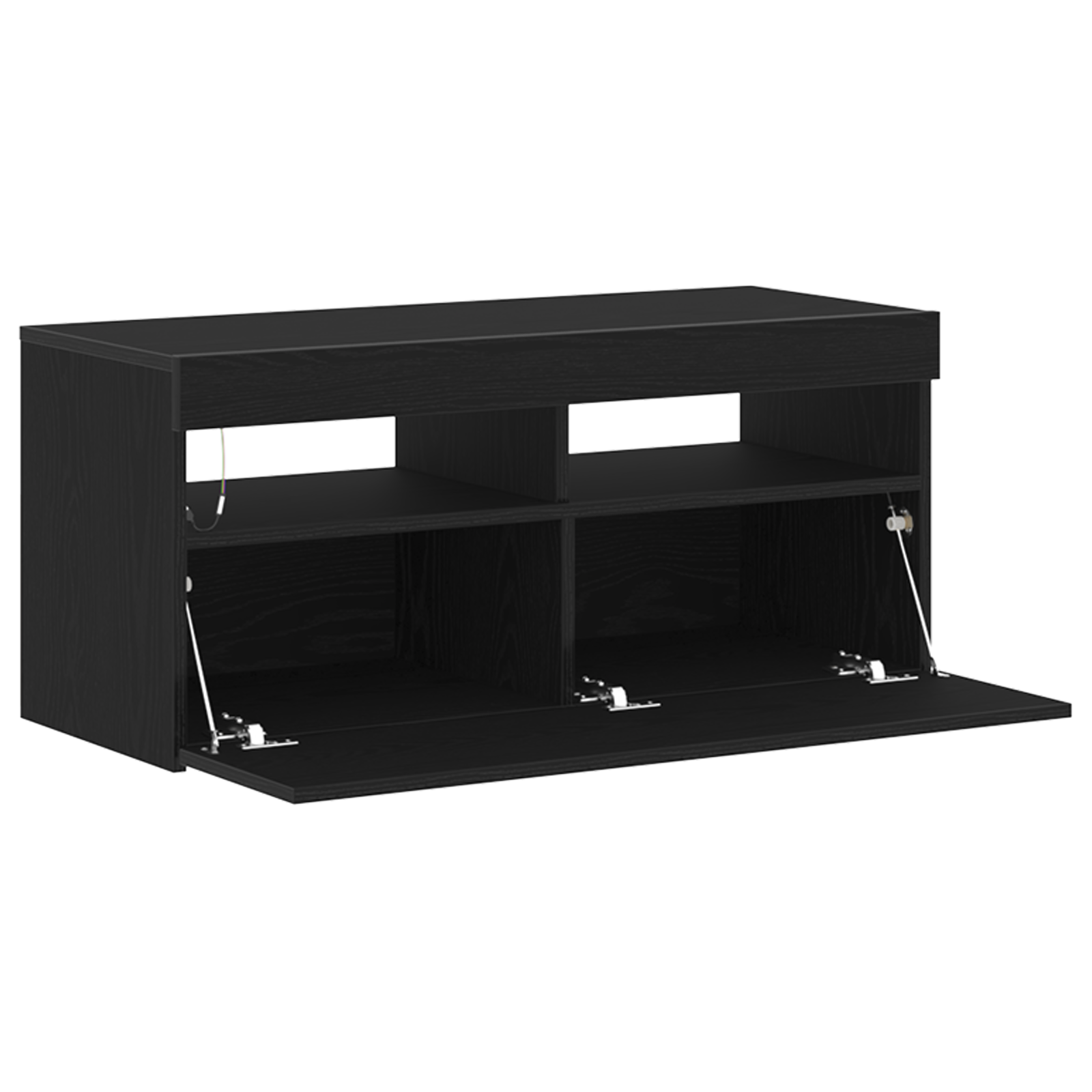 Meuble TV Noir 90 x 35 x 40 cm Bois d'ingénierie - XIOS