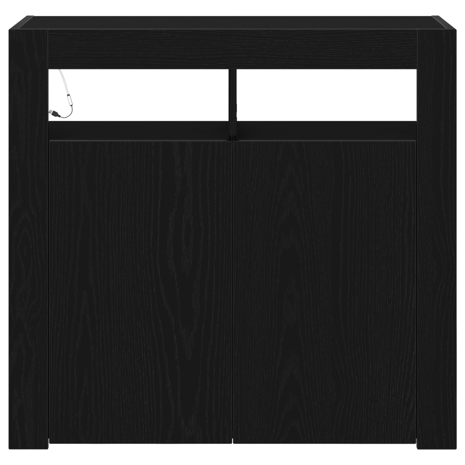 Buffet Noir 80 x 35 x 75 cm Bois d'ingénierie - XIOS