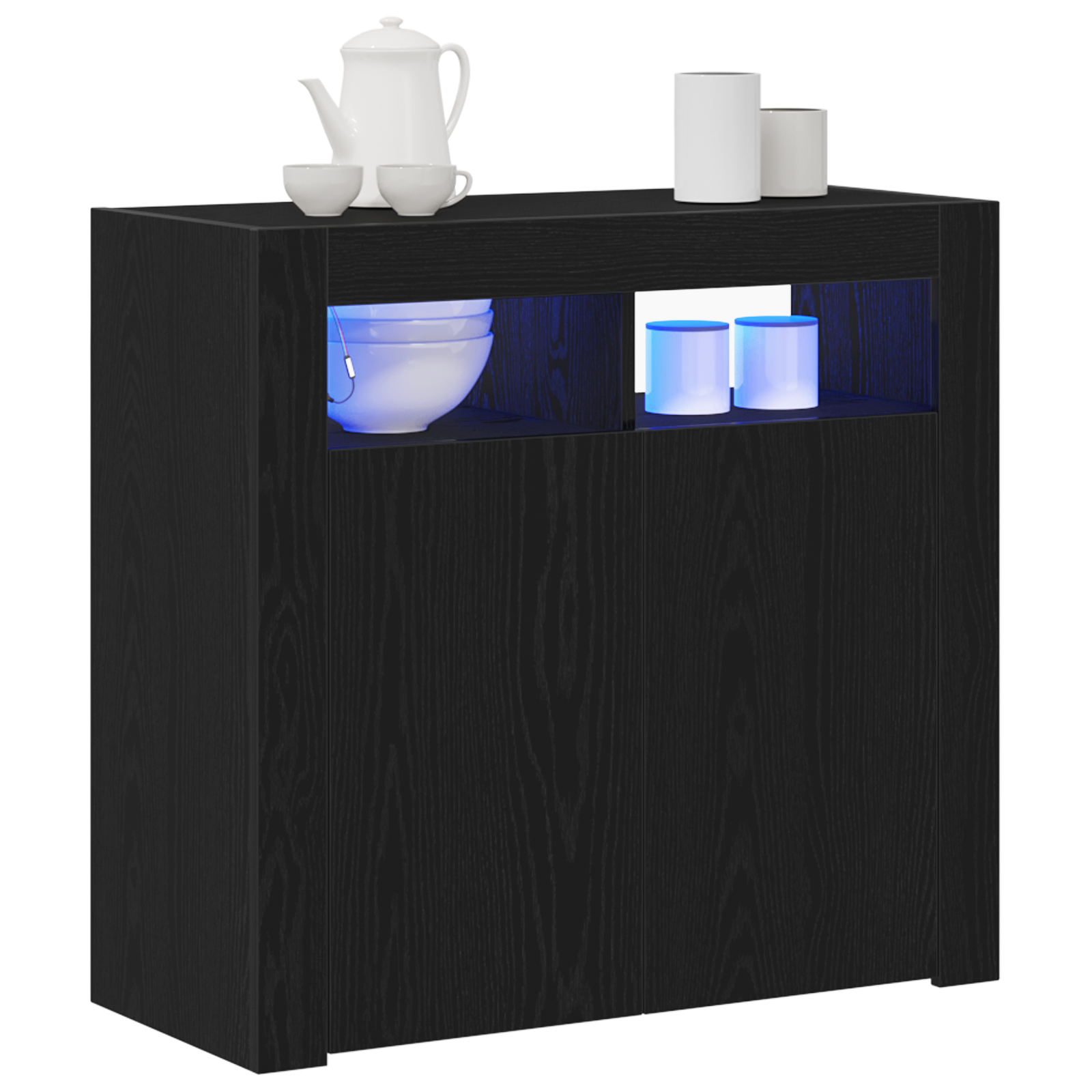 Buffet Noir 80 x 35 x 75 cm Bois d'ingénierie - XIOS