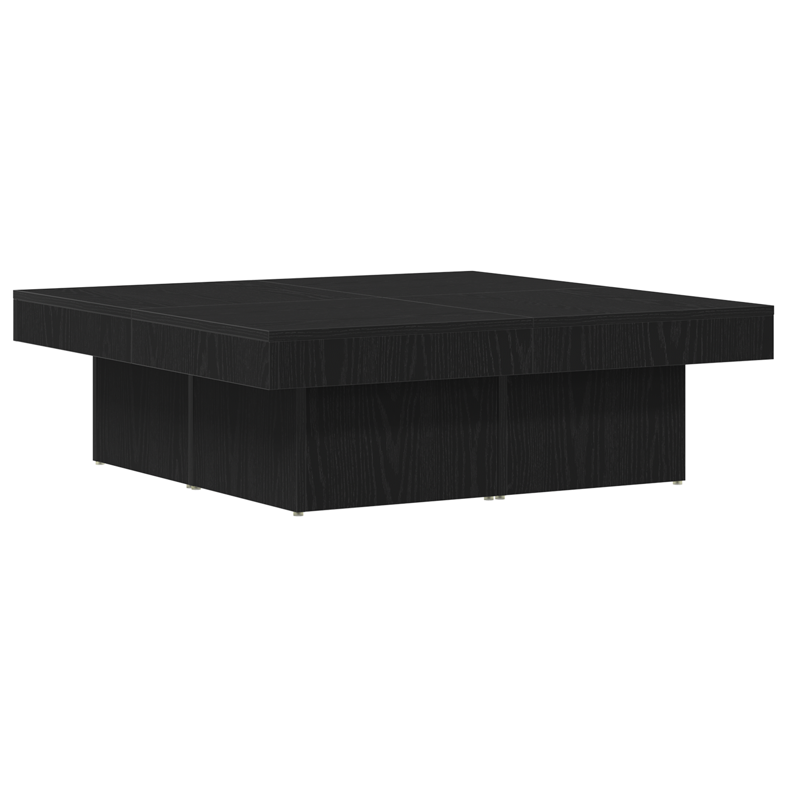 Table basse vidaXL en chêne noir 90x90x28 cm en bois d'ingénierie