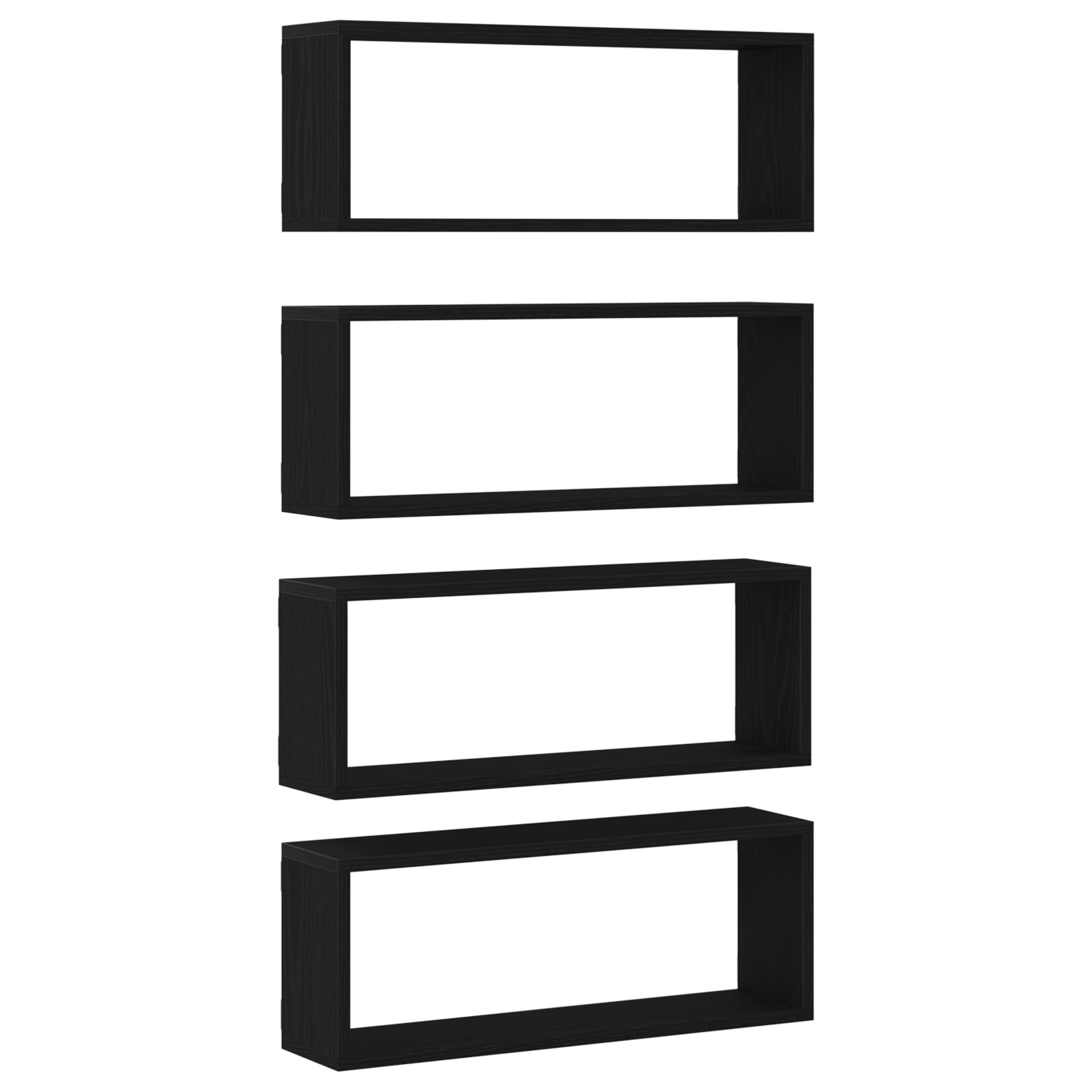 Étagères murales avec étagère 4 pcs Chêne noir 60 x 15 x 23 cm - XIOS