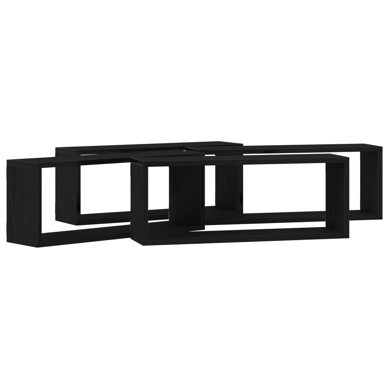 Étagères murales avec étagère 4 pcs Chêne noir 60 x 15 x 23 cm - XIOS