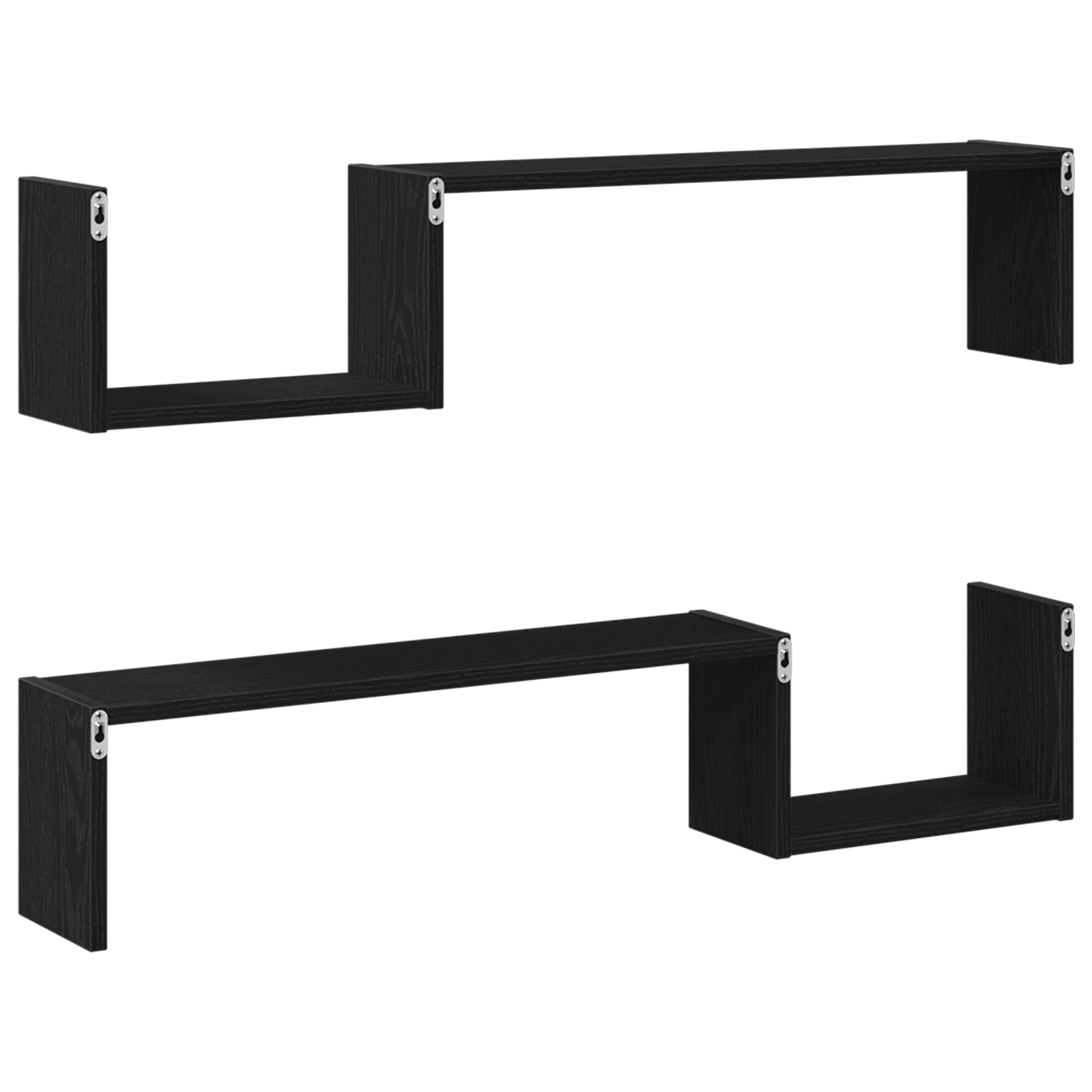 Étagère Murale avec étagère 2 pcs Chêne noir 100 x 15 x 20 cm - XIOS