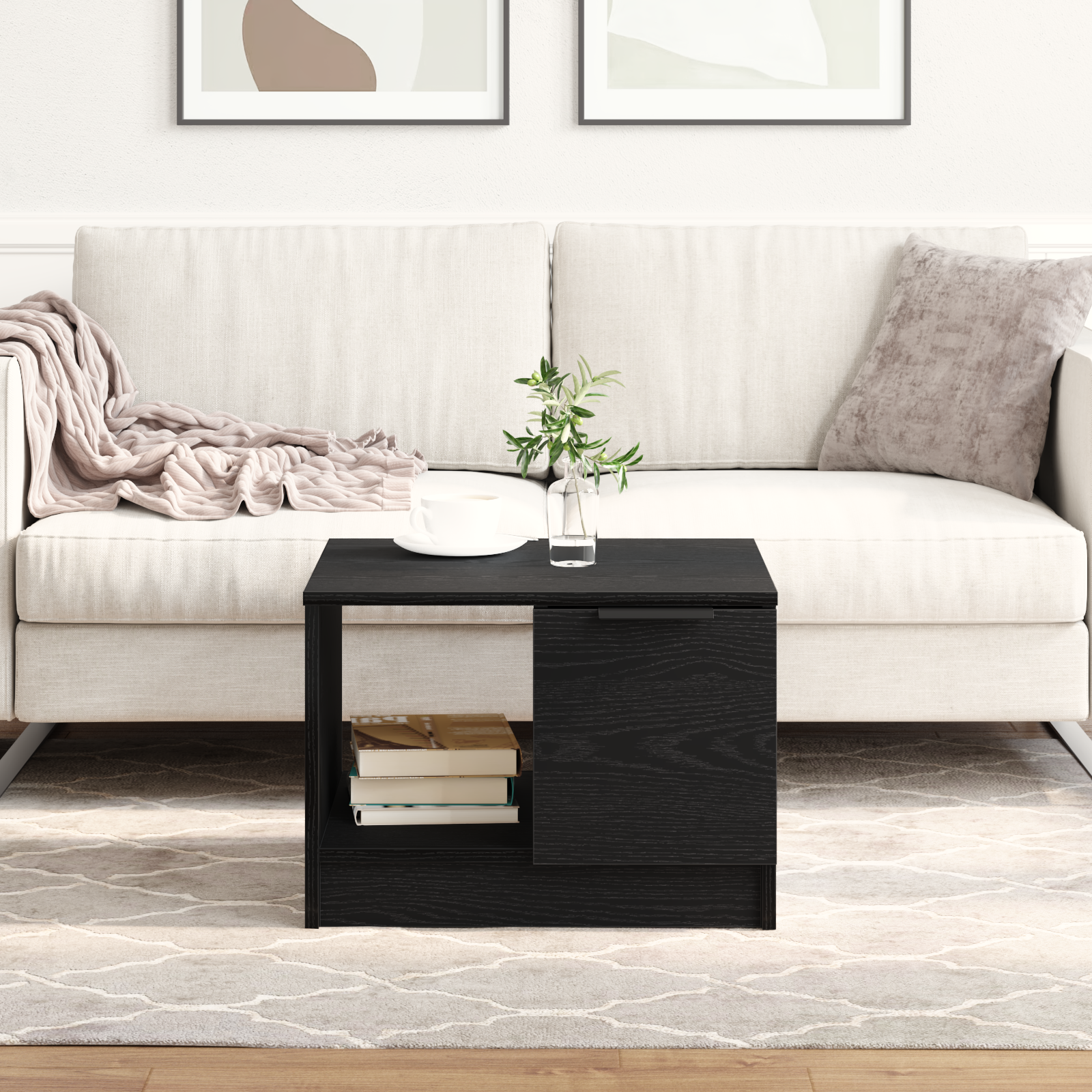 Table basse vidaXL Chêne noir 50x50x36 cm Bois d'ingénierie