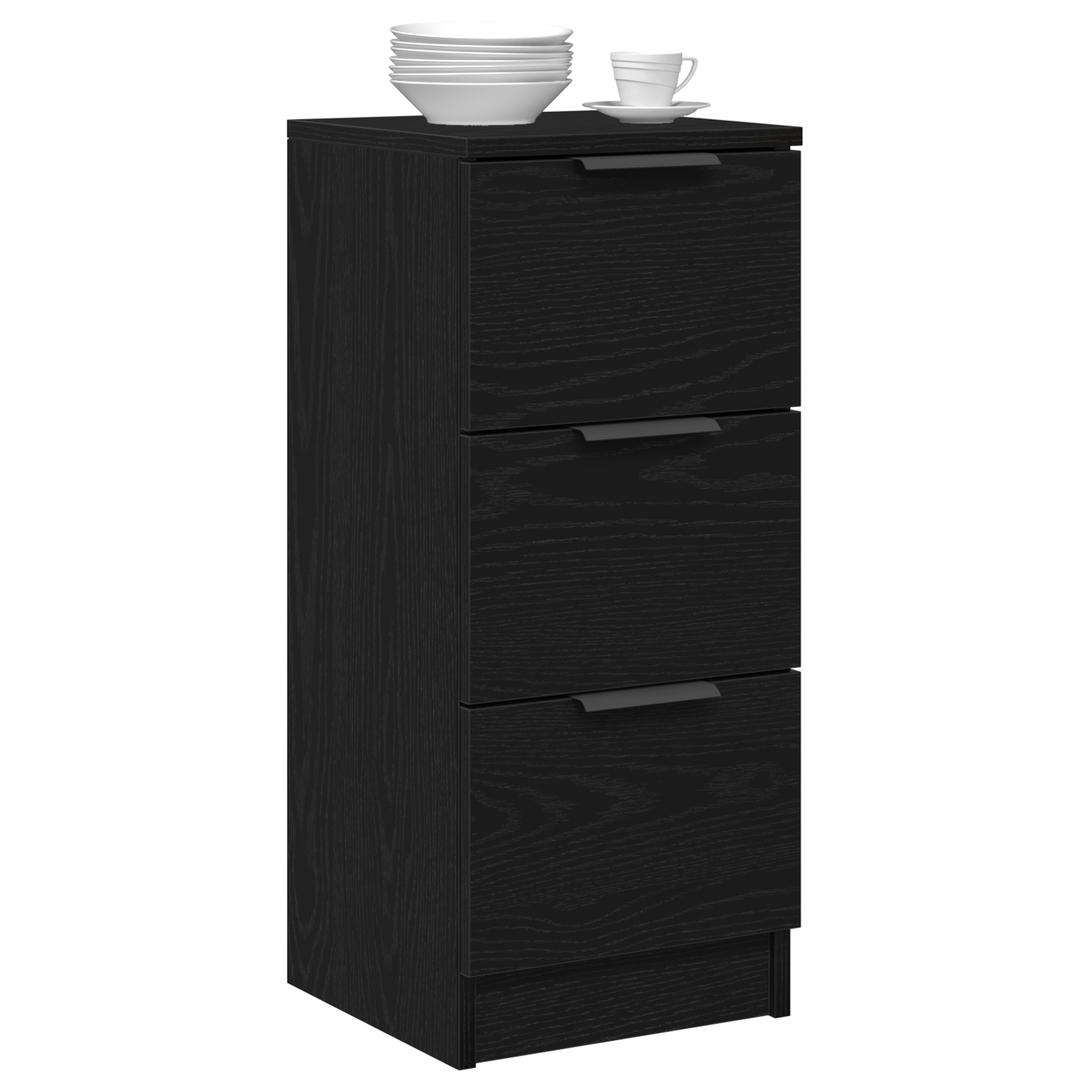 Buffet en chêne noir vidaXL 30x30x70 cm en bois d'ingénierie