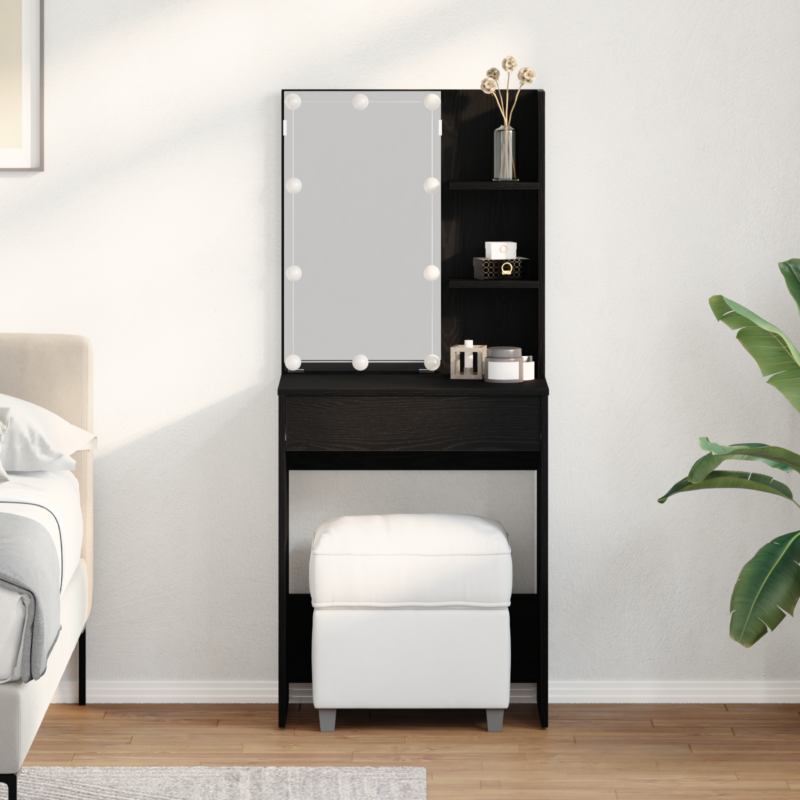Table de Toilette Chêne noir 60 x 40 x 140 cm Bois d'ingénierie - XIOS