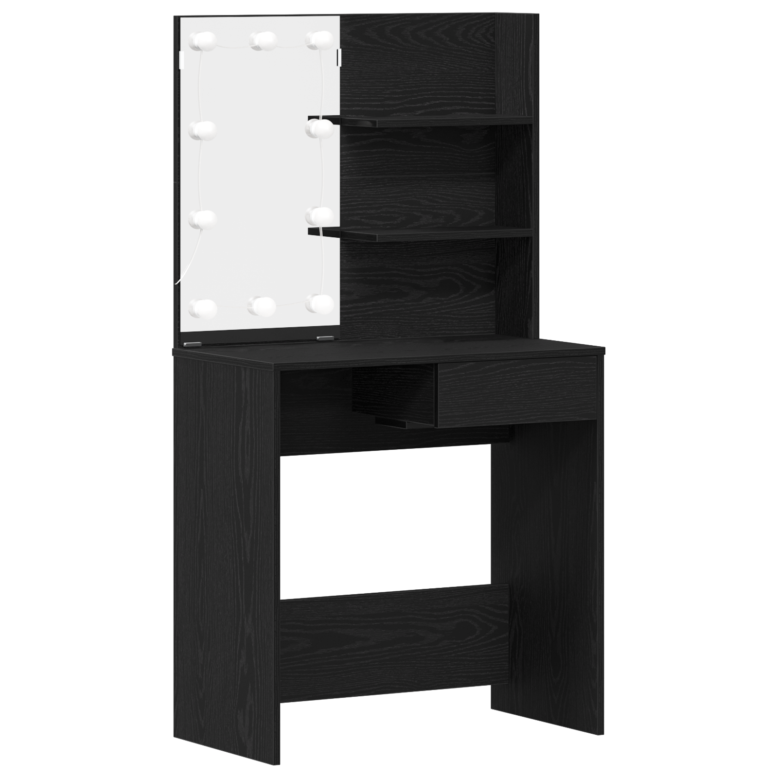Table de Toilette avec tiroir Chêne noir 74.5 x 40 x 141 cm - XIOS
