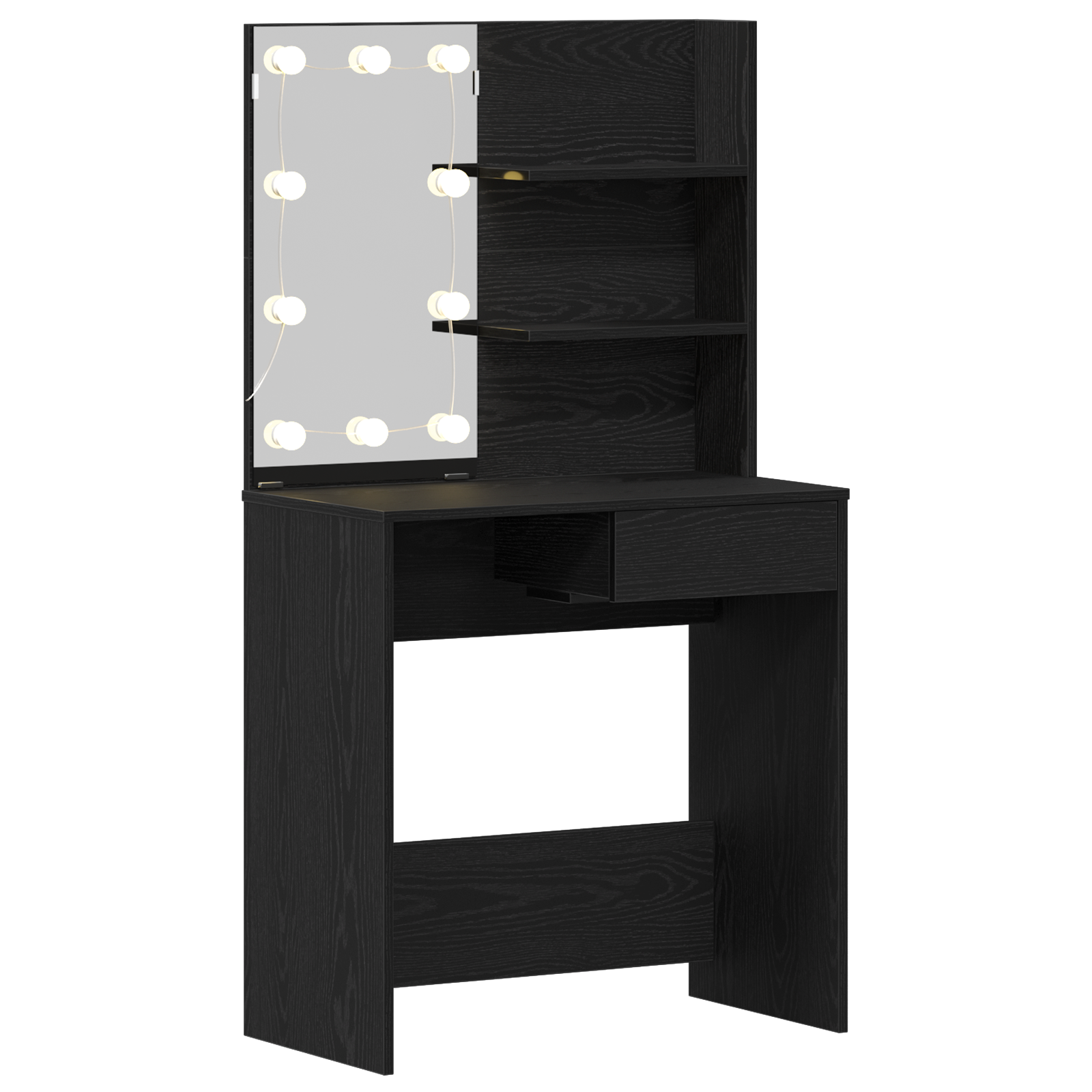 Table de Toilette avec tiroir Chêne noir 74.5 x 40 x 141 cm - XIOS