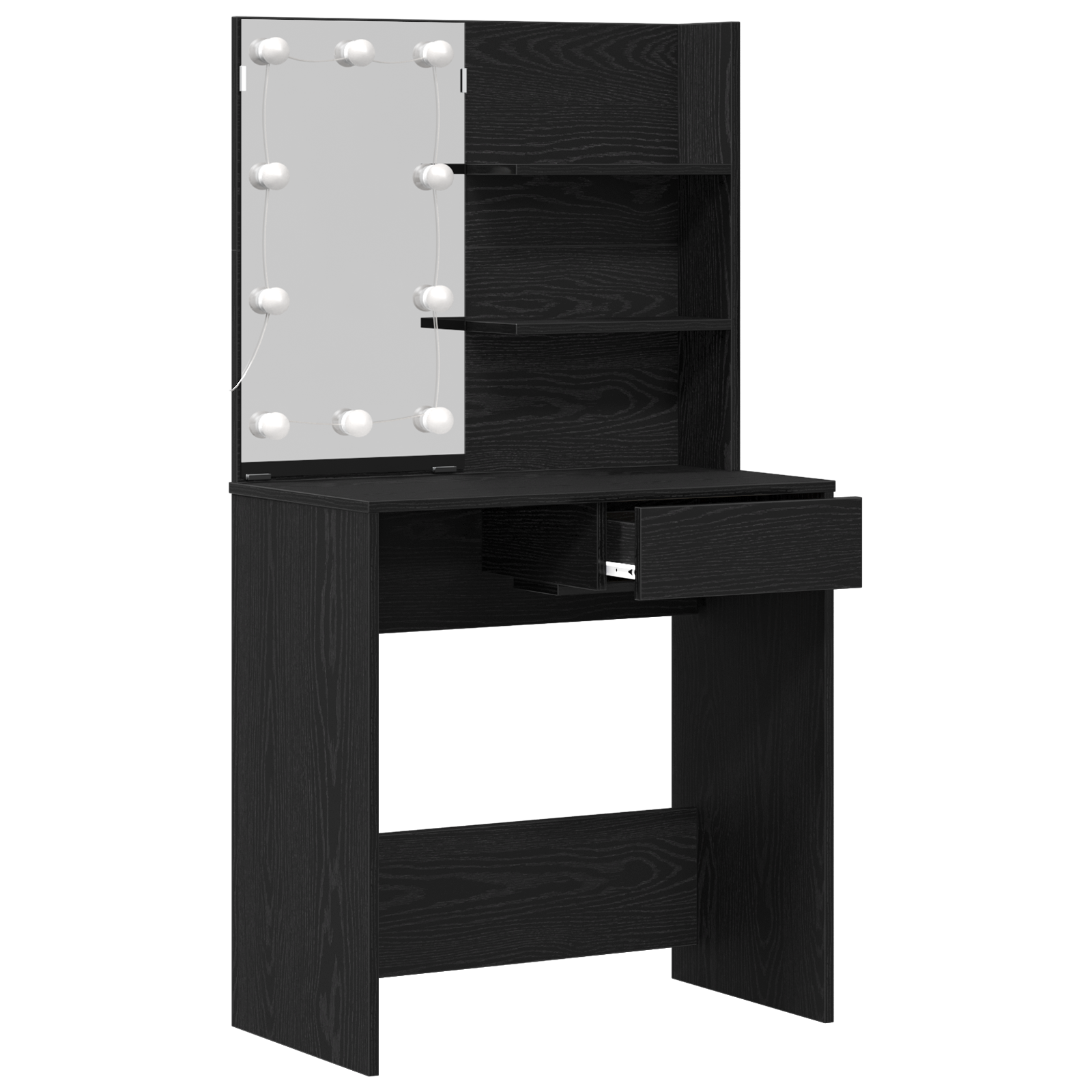 Table de Toilette avec tiroir Chêne noir 74.5 x 40 x 141 cm - XIOS