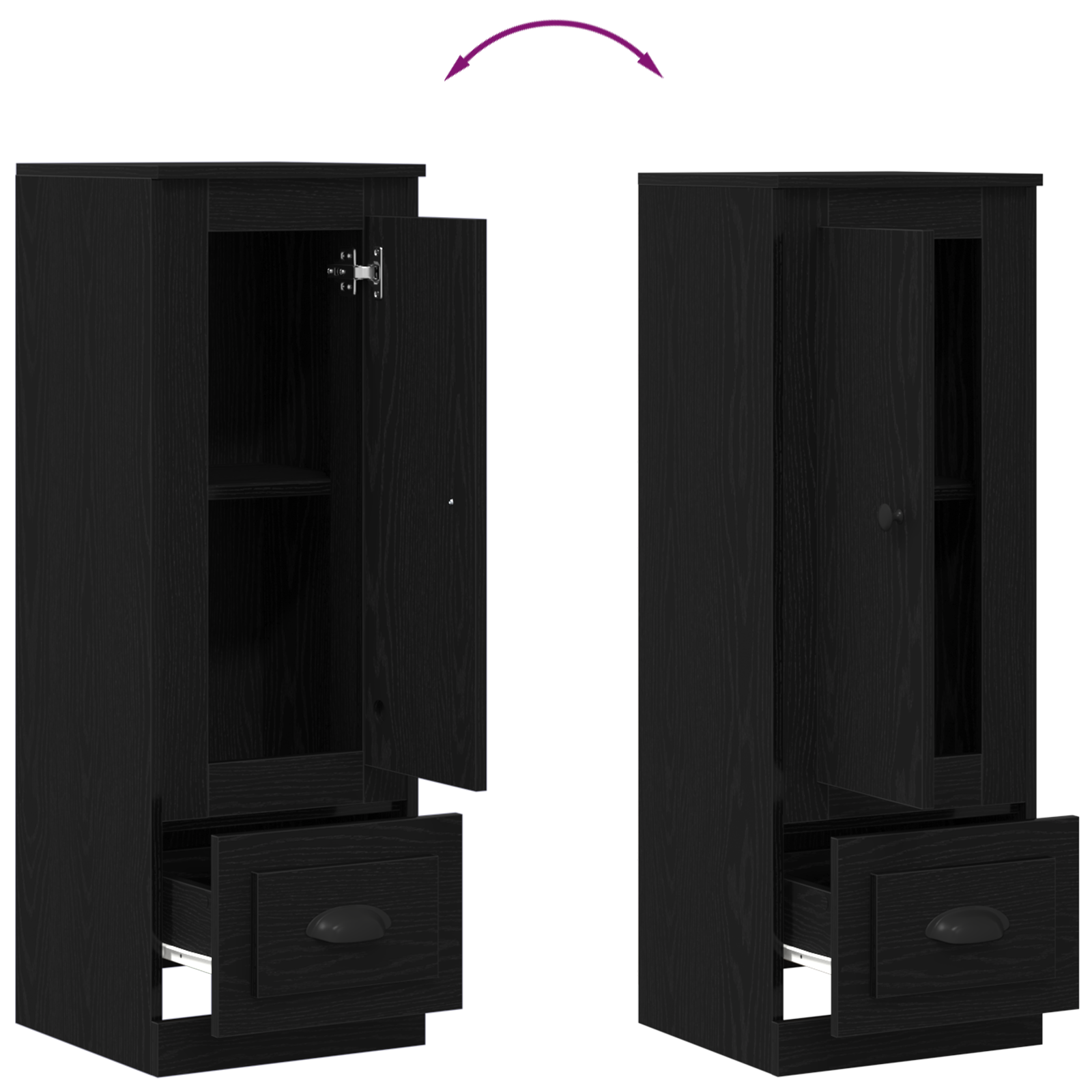 Buffet Black Oak 36x35,5x103,5 cm en Bois d'ingénierie