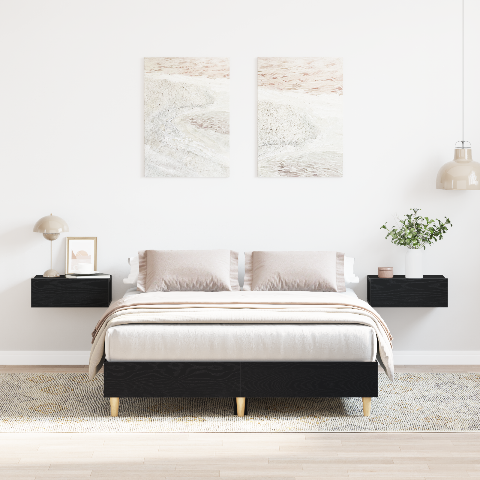 Lit vidaXL 120x190 cm en bois d'ingénierie chêne noir
