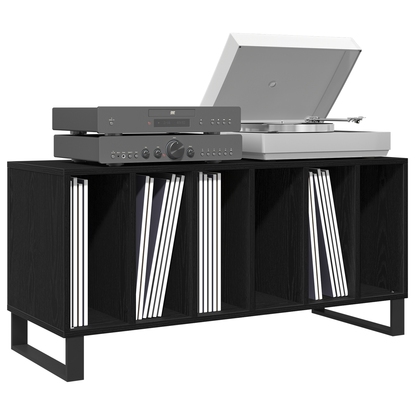 Buffet à enregistrement vidaXL Noir Chêne 100x38x48 cm Bois d'ingénierie XIOS