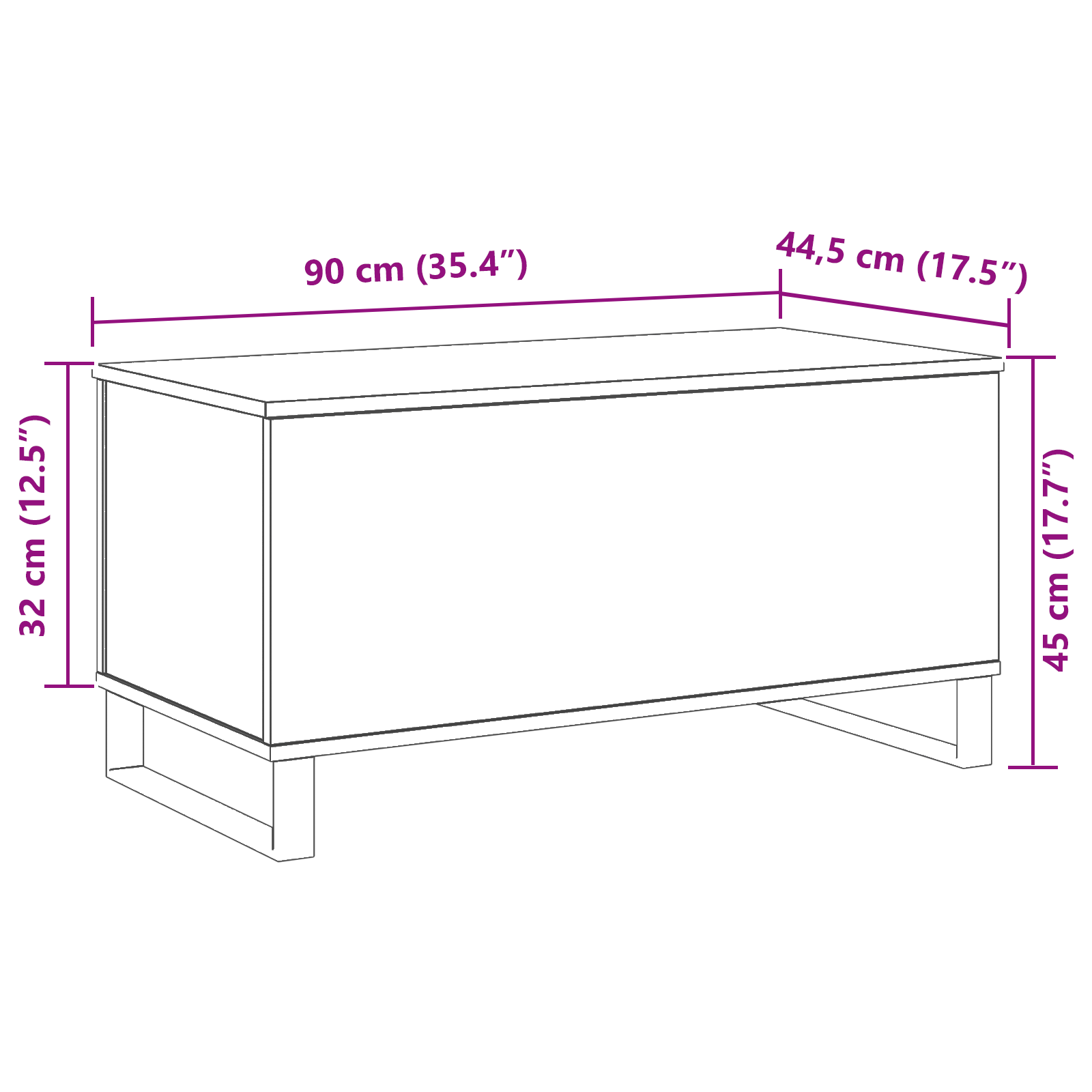 Table Basse Chêne noir 90 x 44.5 x 45 cm Bois d'ingénierie - XIOS