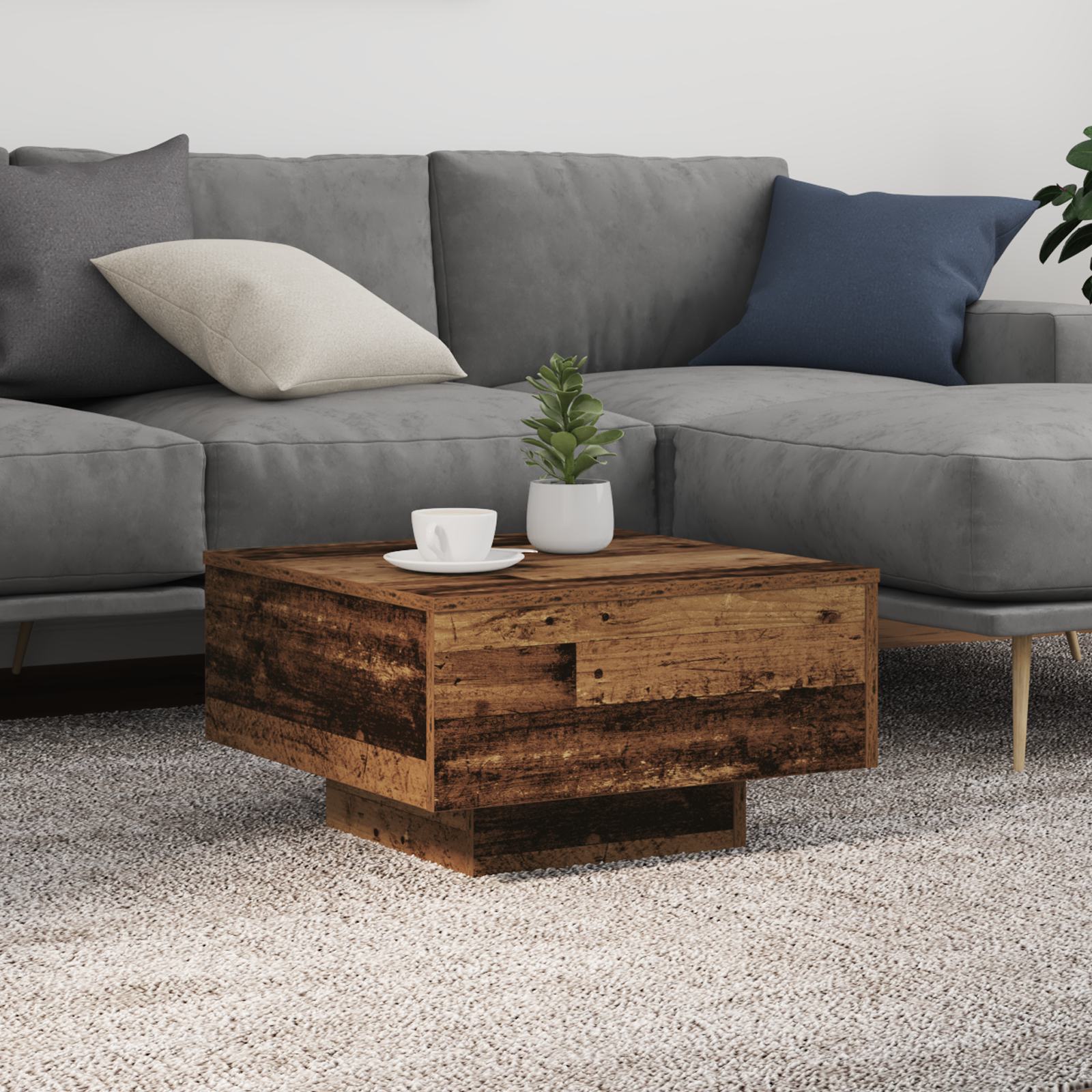 Table Basse Bois ancien 55 x 55 x 31 cm Bois d'ingénierie - XIOS