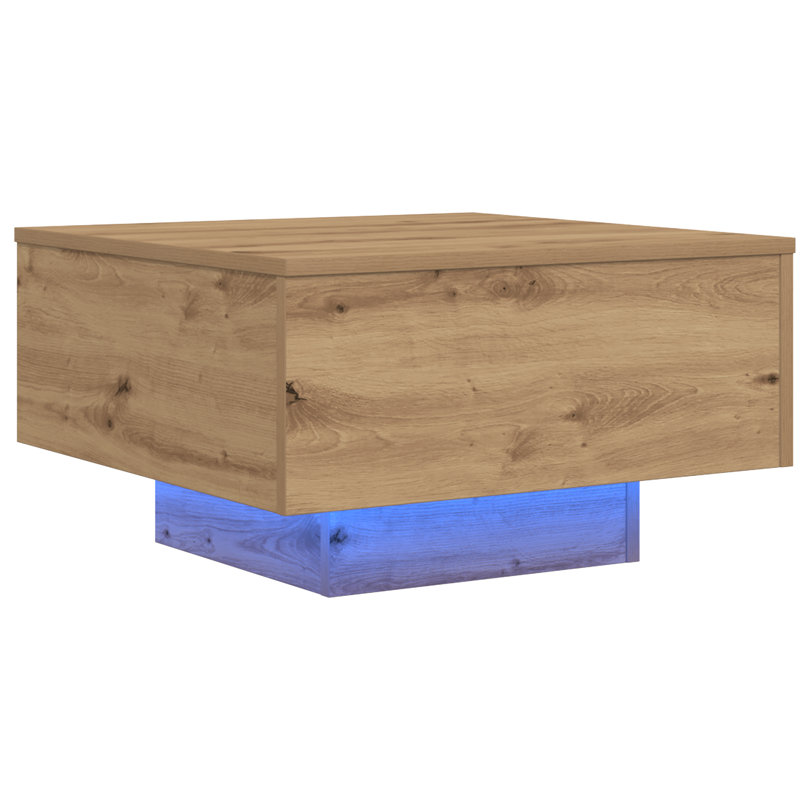 Table Basse chêne artisanal 55 x 55 x 31 cm Bois d'ingénierie - XIOS
