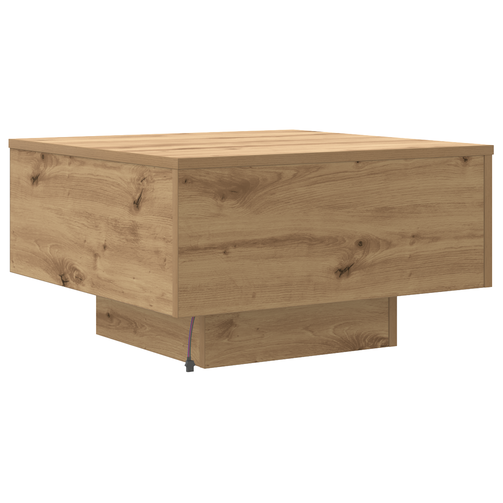Table Basse chêne artisanal 55 x 55 x 31 cm Bois d'ingénierie - XIOS