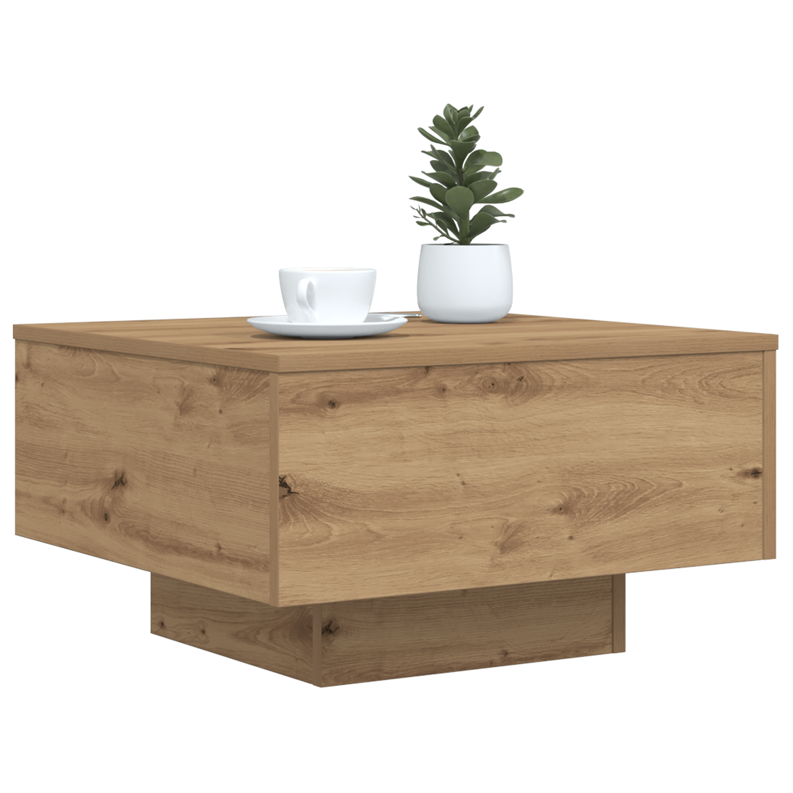 Table Basse chêne artisanal 55 x 55 x 31 cm Bois d'ingénierie - XIOS