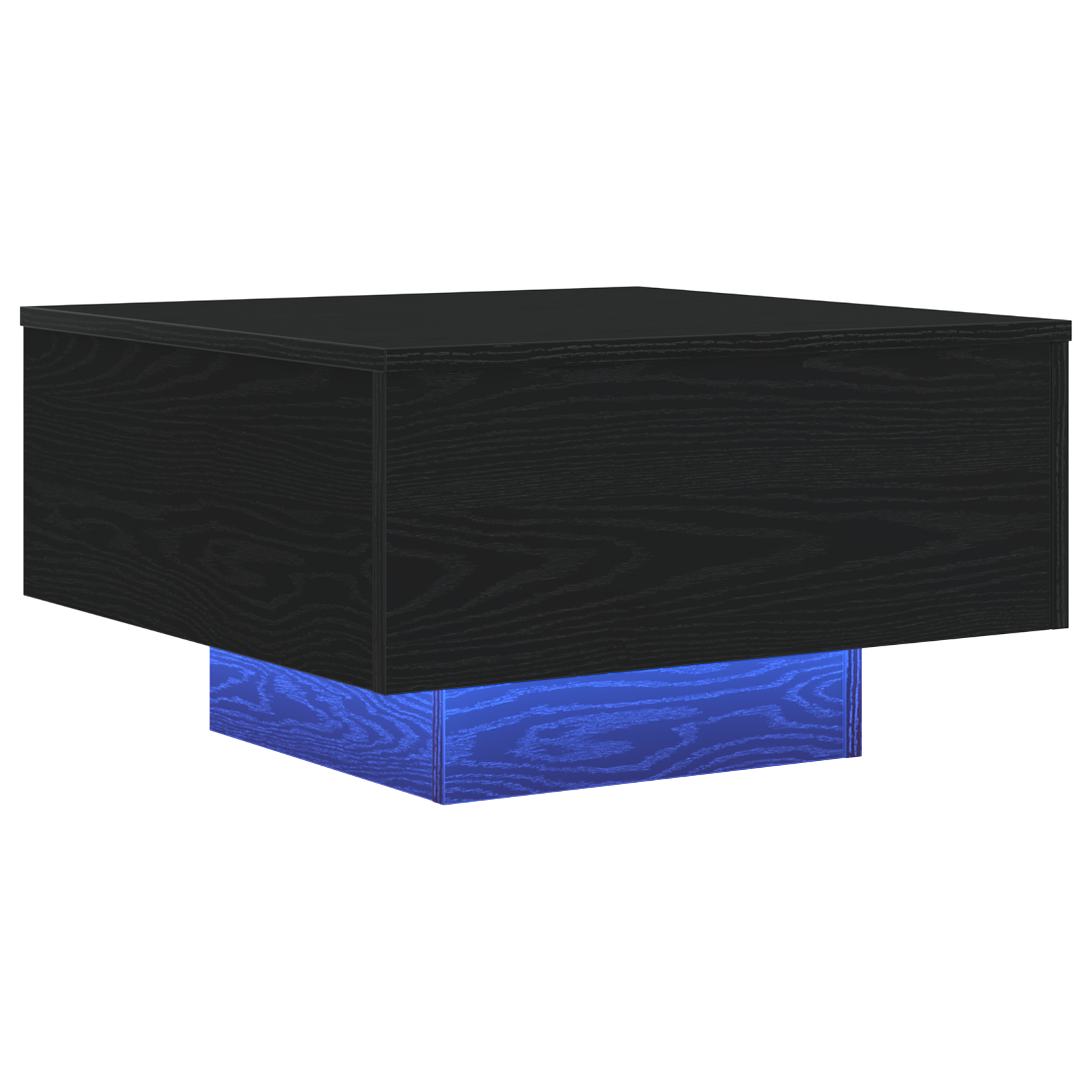 Table basse vidaXL avec lumières LED Chêne noir 55x55x31 cm