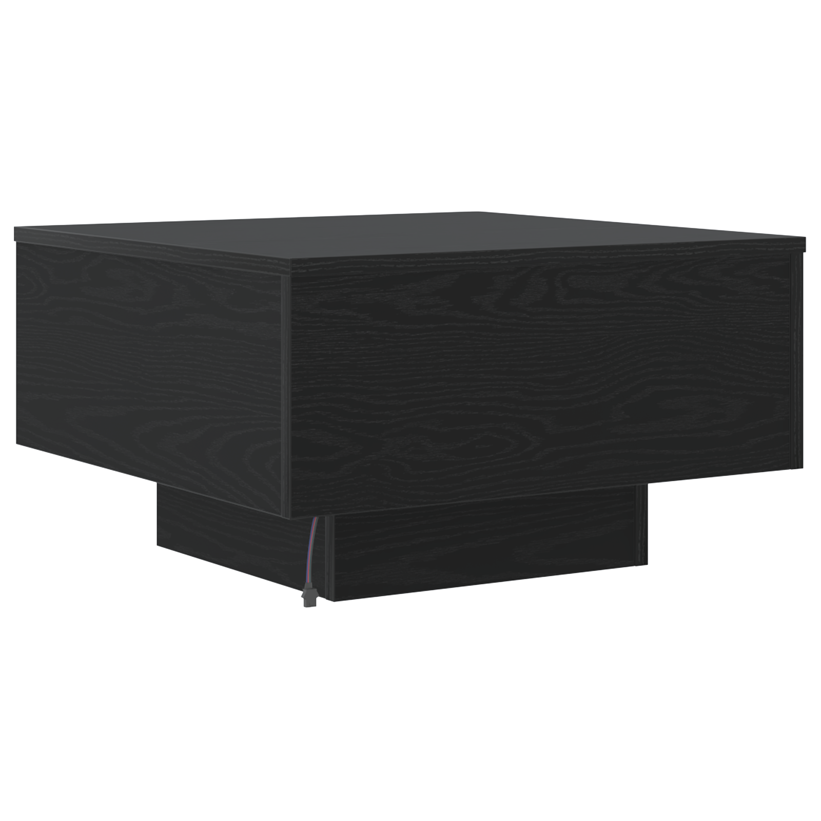 Table basse vidaXL avec lumières LED Chêne noir 55x55x31 cm XIOS