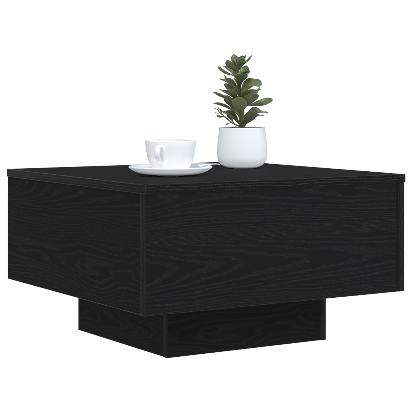 Table basse vidaXL avec lumières LED Chêne noir 55x55x31 cm XIOS