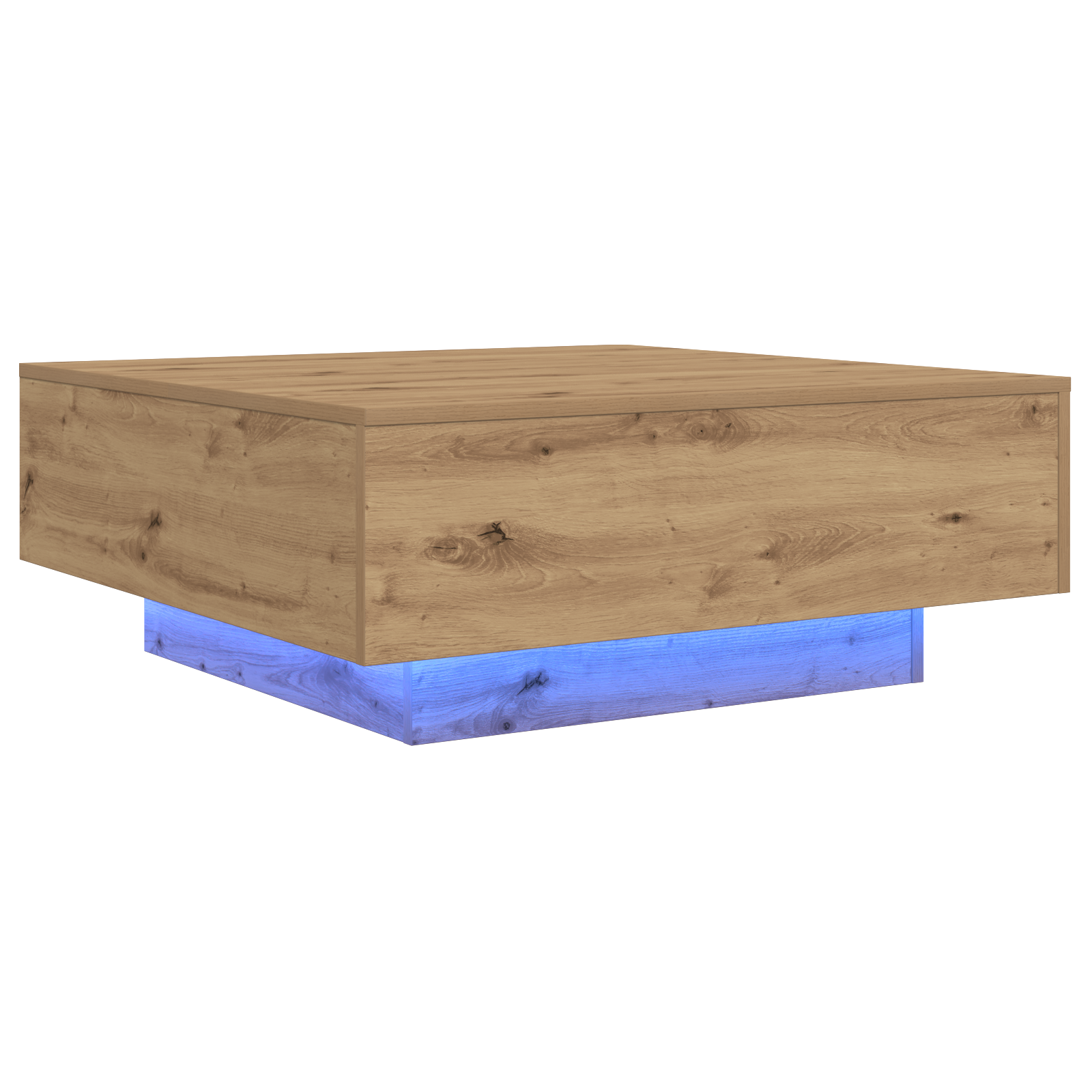 Table Basse chêne artisanal 80 x 80 x 31 cm Bois d'ingénierie - XIOS