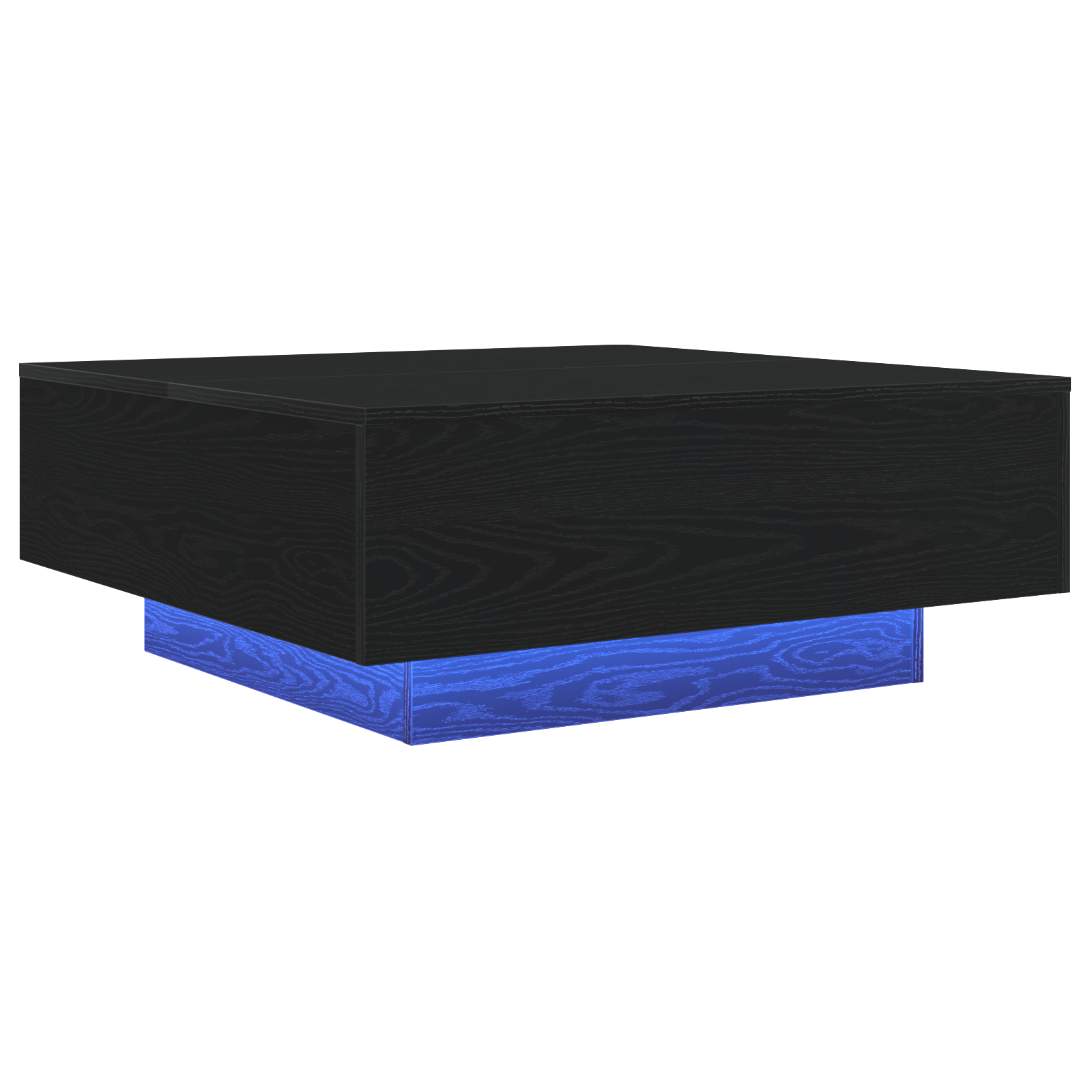 Table basse vidaXL avec lumières LED Chêne noir 80x80x31 cm