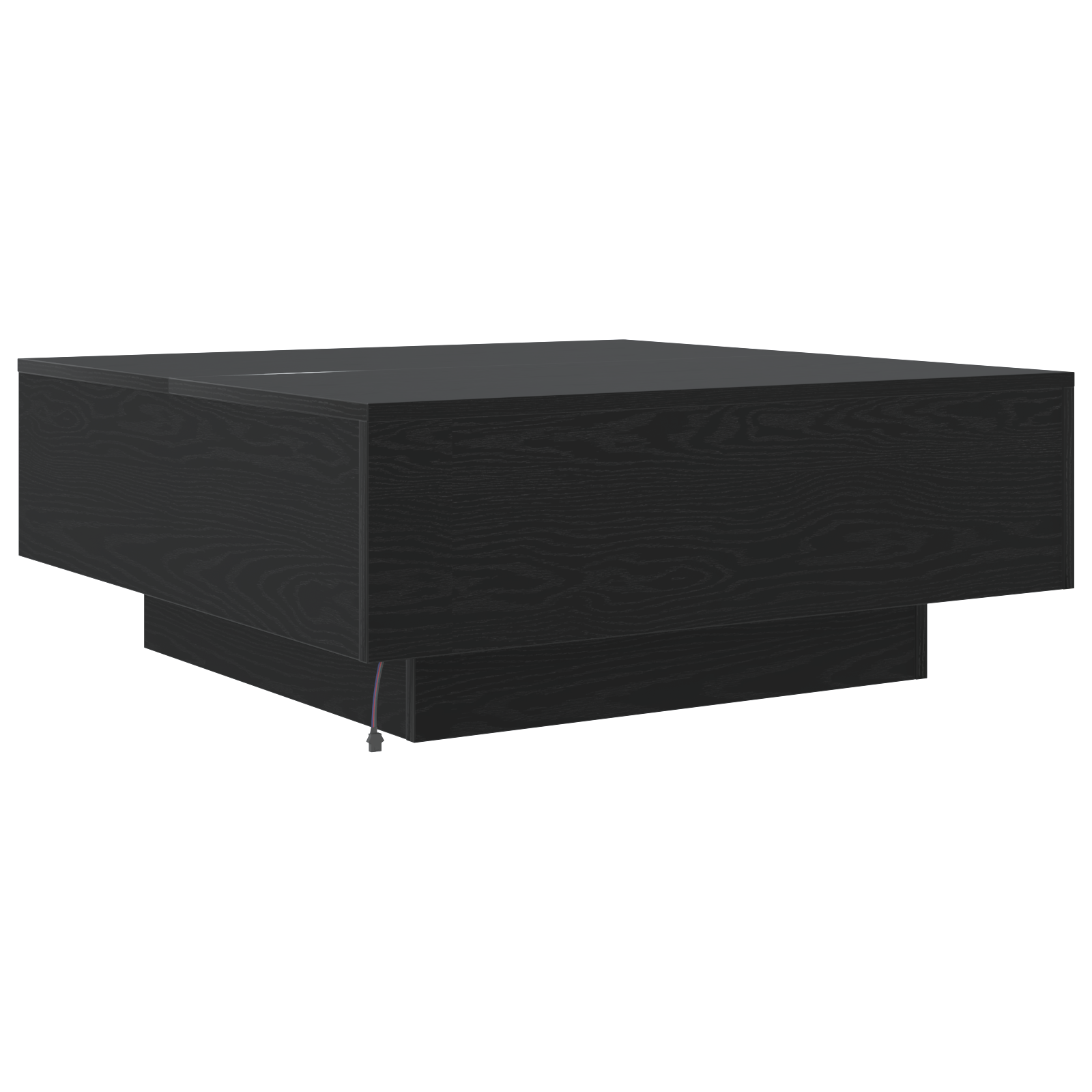 Table basse vidaXL avec lumières LED Chêne noir 80x80x31 cm