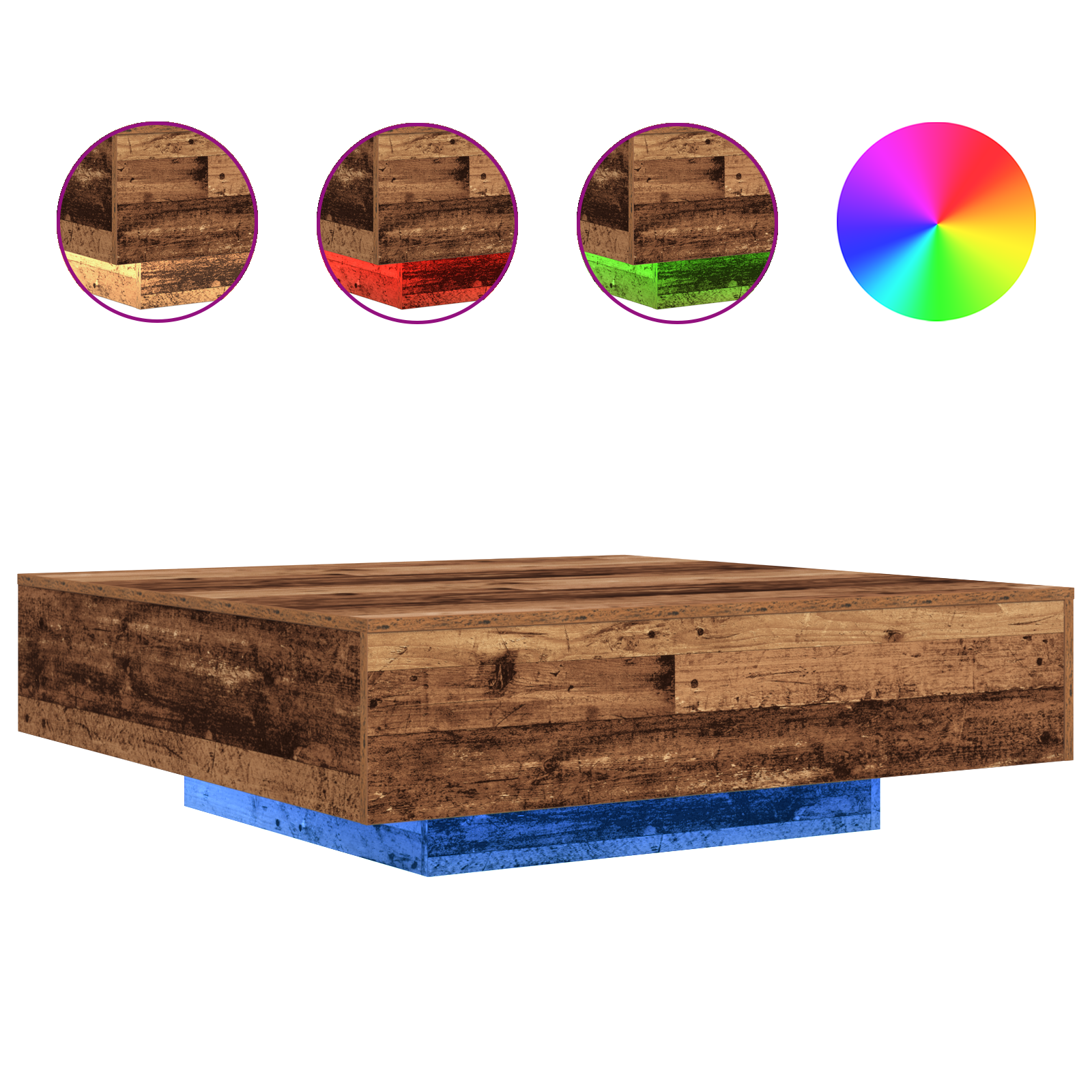 Table Basse Bois ancien 100 x 100 x 31 cm Bois d'ingénierie - XIOS