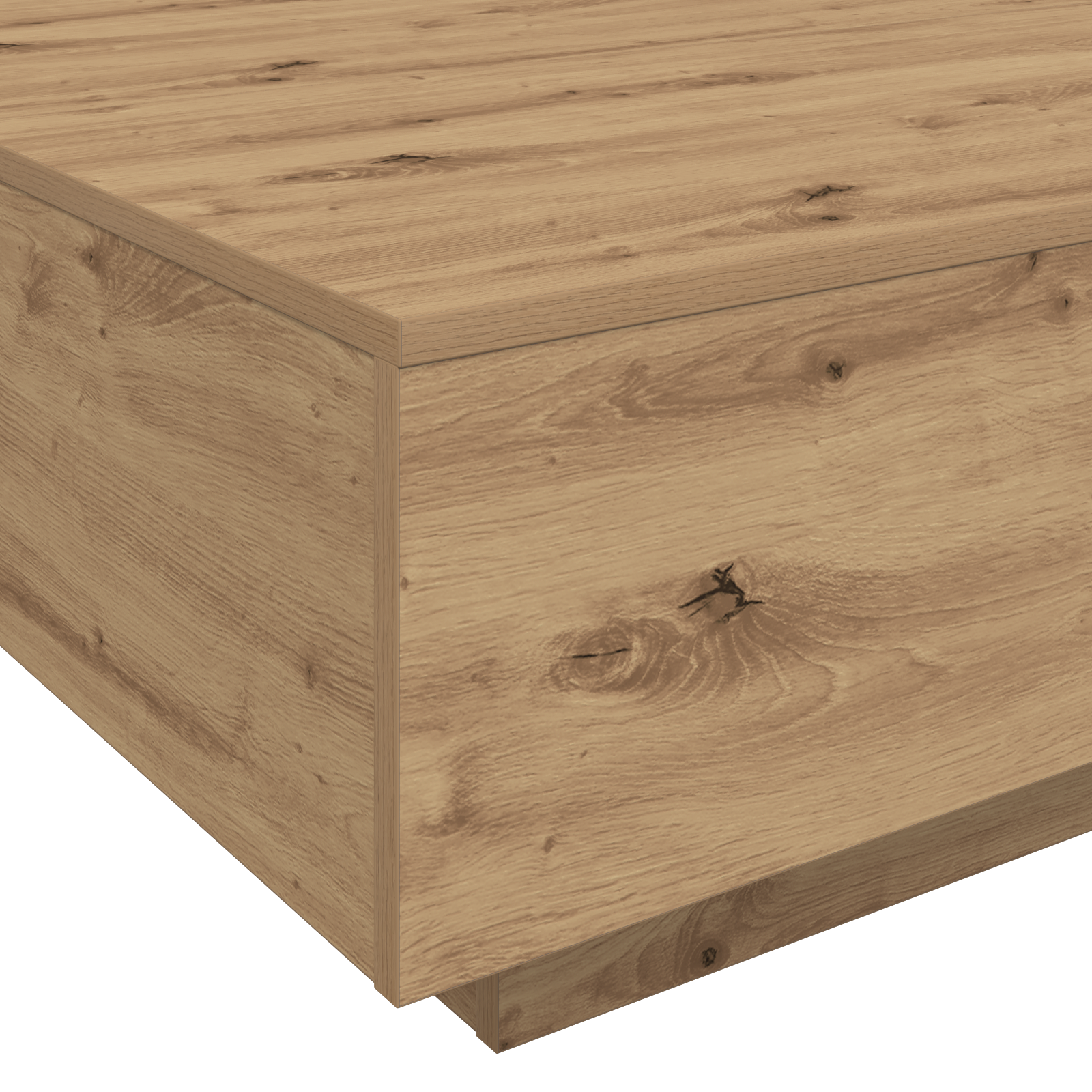 Table Basse chêne artisanal 100 x 100 x 31 cm Bois d'ingénierie - XIOS