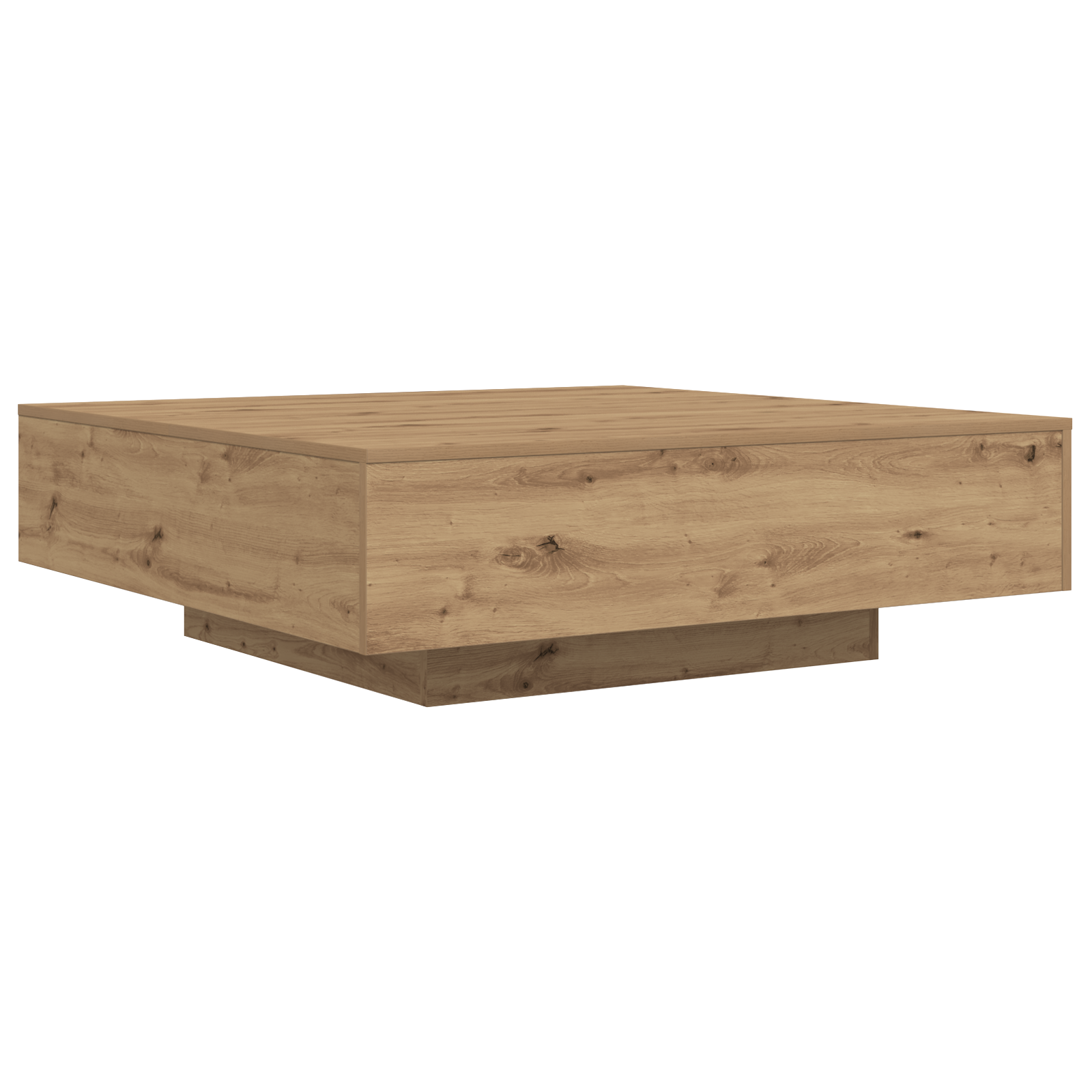 Table Basse chêne artisanal 100 x 100 x 31 cm Bois d'ingénierie - XIOS