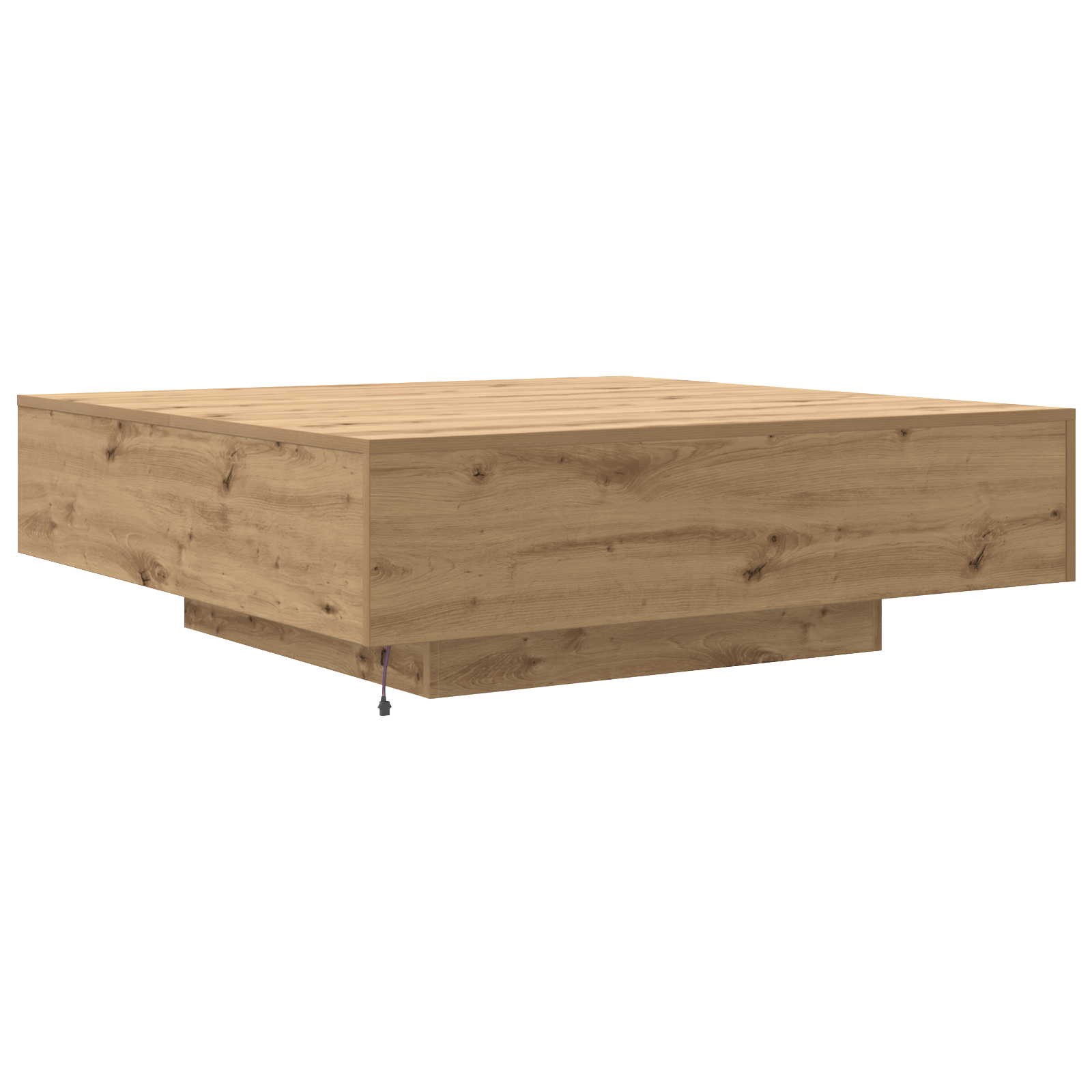 Table Basse chêne artisanal 100 x 100 x 31 cm Bois d'ingénierie - XIOS