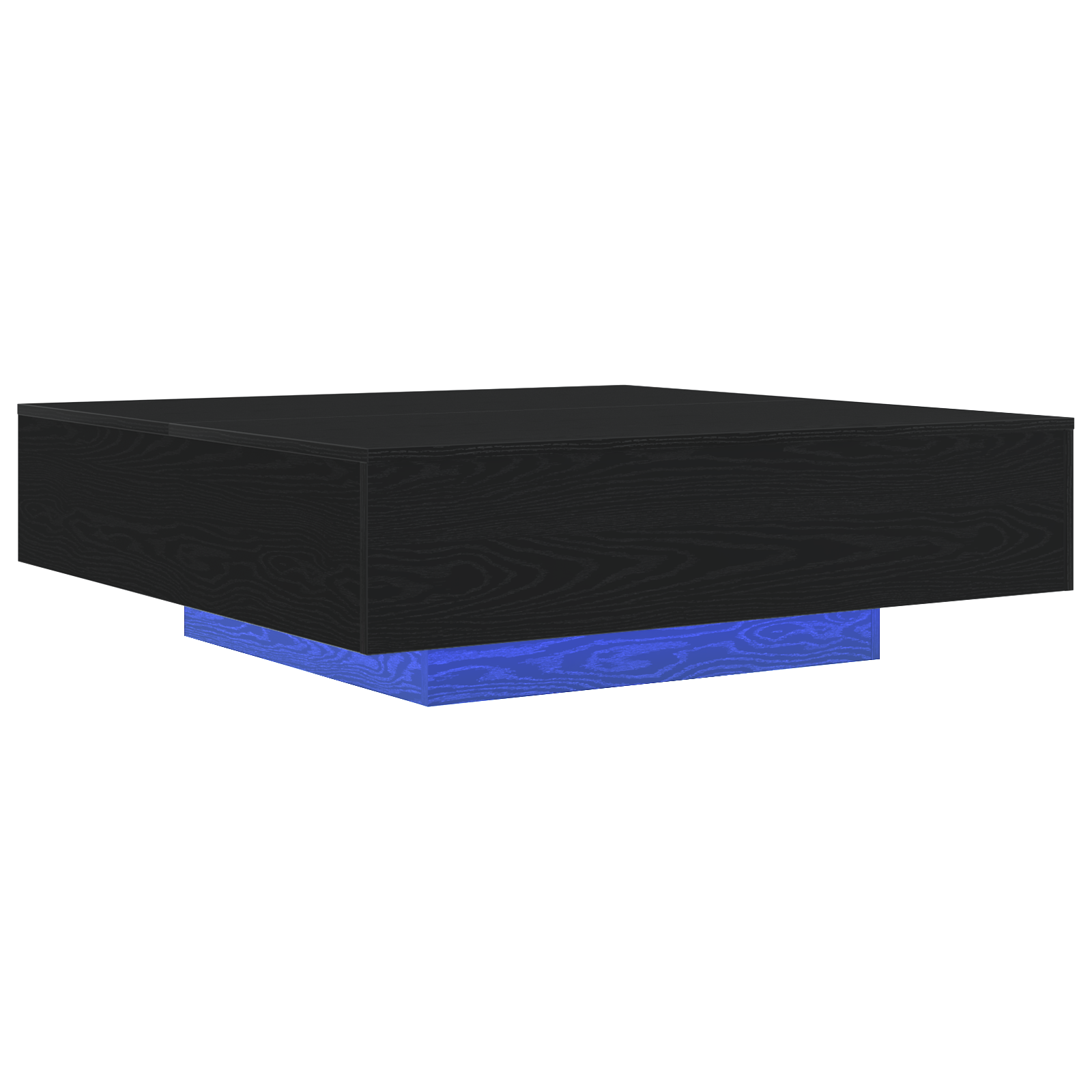 Table basse vidaXL avec lumières LED Chêne noir 100x100x31 cm