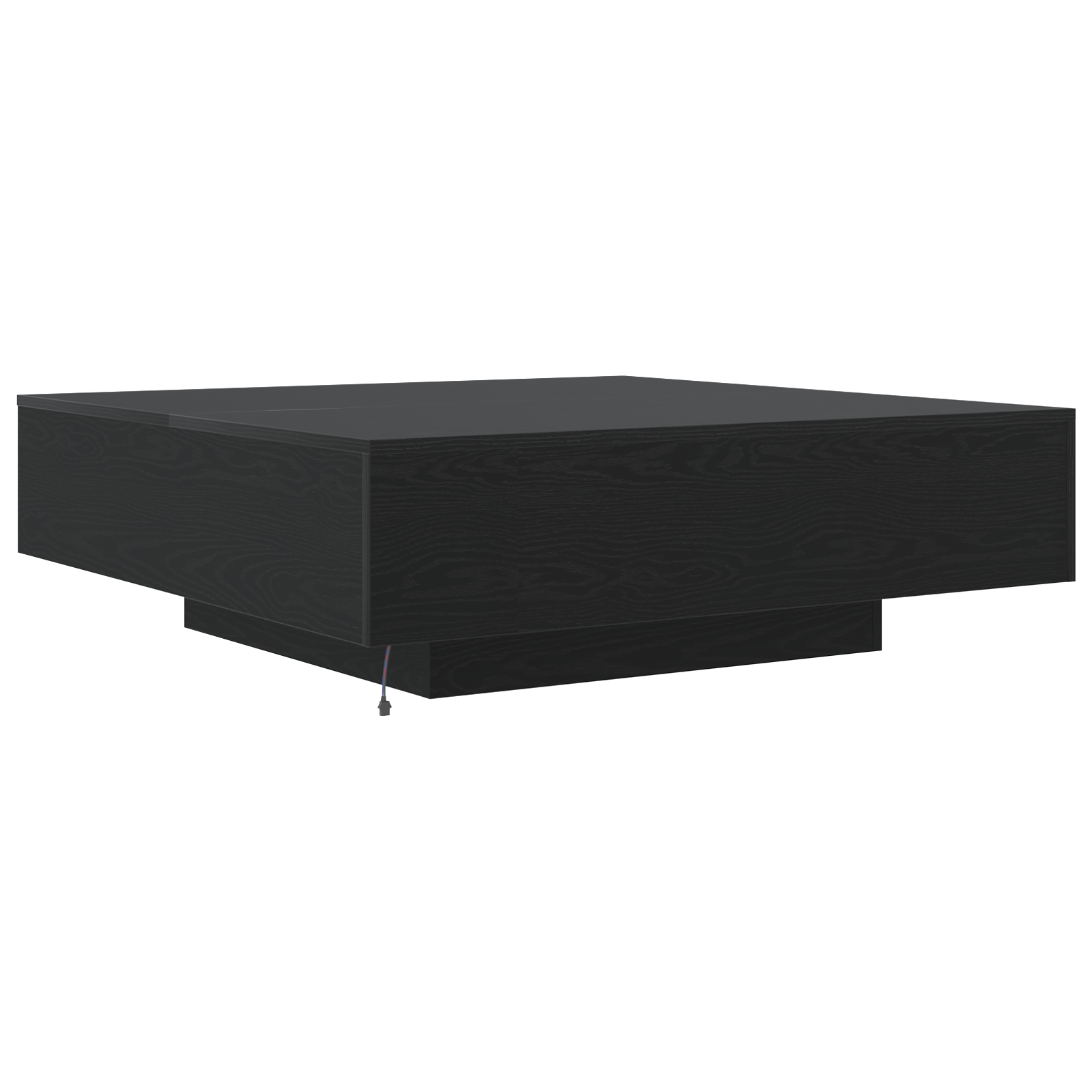 Table basse vidaXL avec lumières LED Chêne noir 100x100x31 cm
