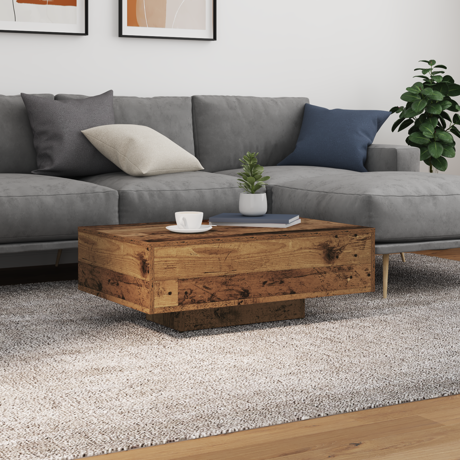 Table Basse Bois ancien 85 x 55 x 31 cm Bois d'ingénierie - XIOS
