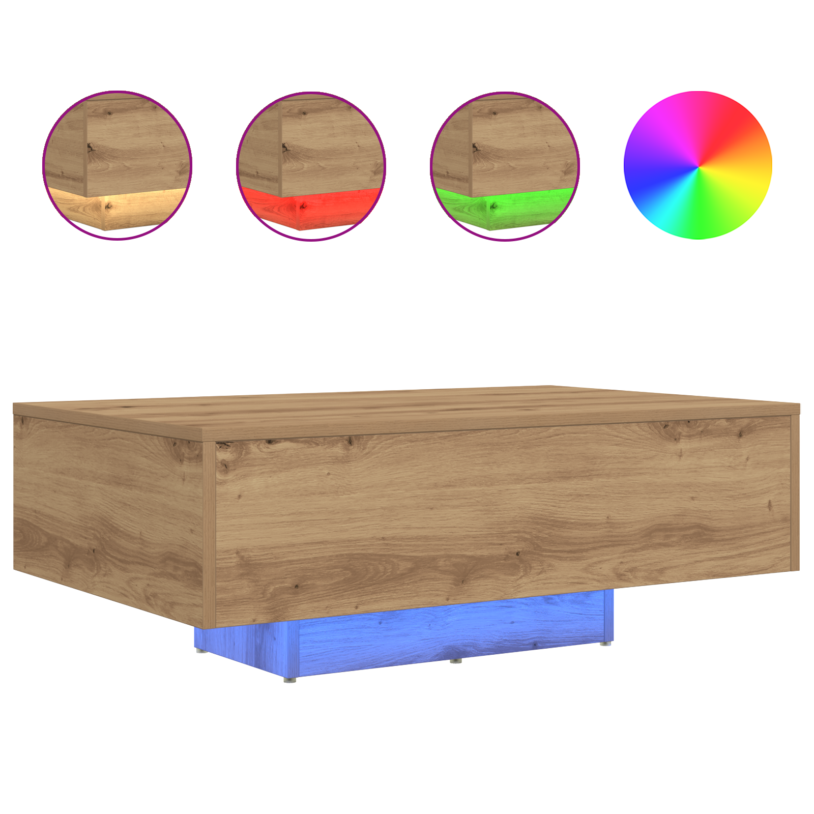 Table Basse chêne artisanal 85 x 55 x 31 cm Bois d'ingénierie - XIOS