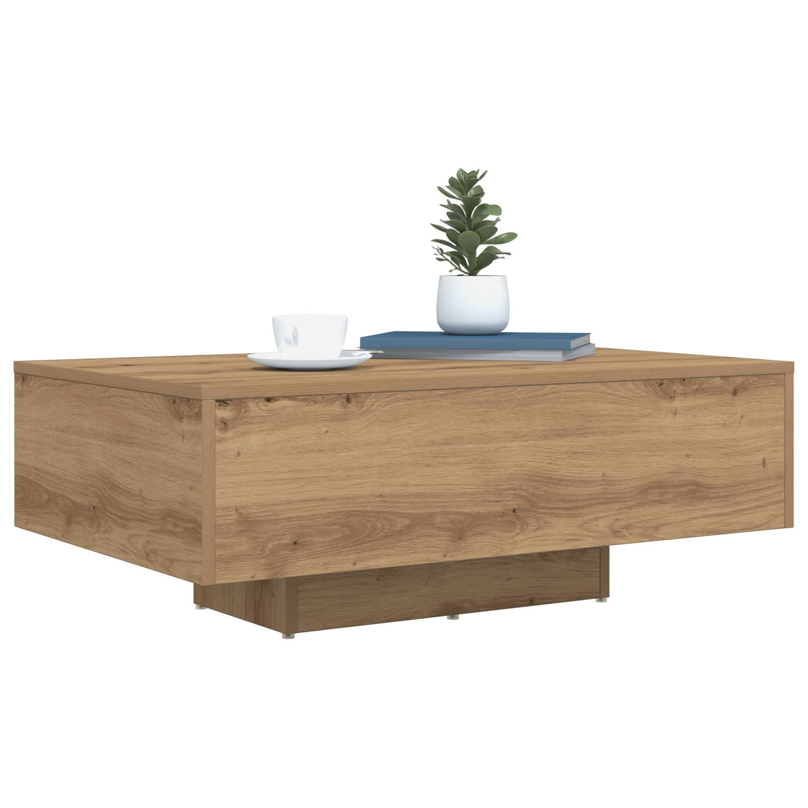 Table Basse chêne artisanal 85 x 55 x 31 cm Bois d'ingénierie - XIOS