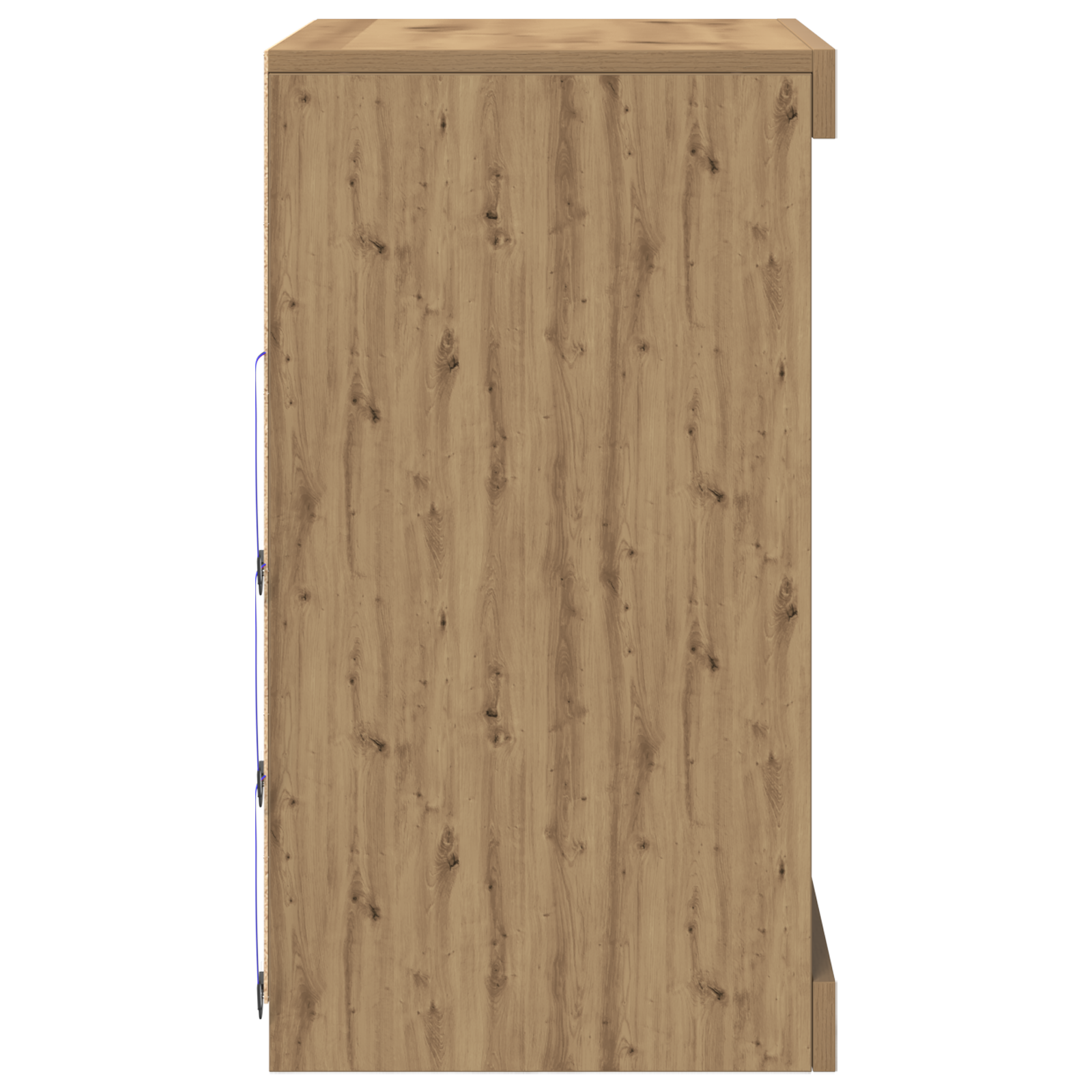 Buffet vidaXL avec lumières LED Chêne artisan 60,5x37x67 cm