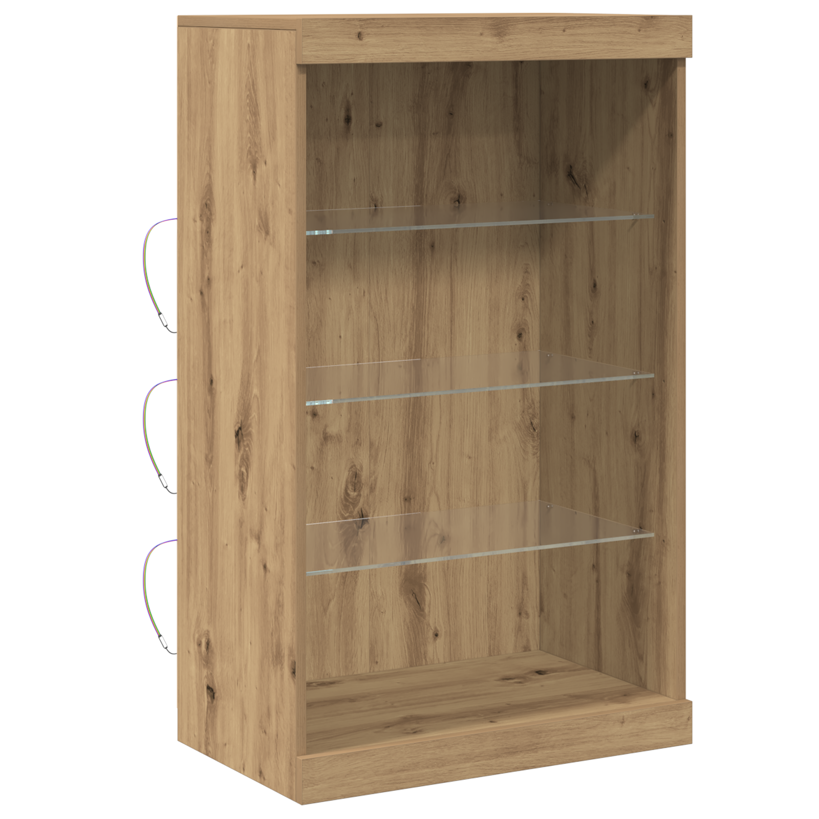 Meuble TV vidaXL avec lumières LED Chêne Artisan 60,5x37x100 cm