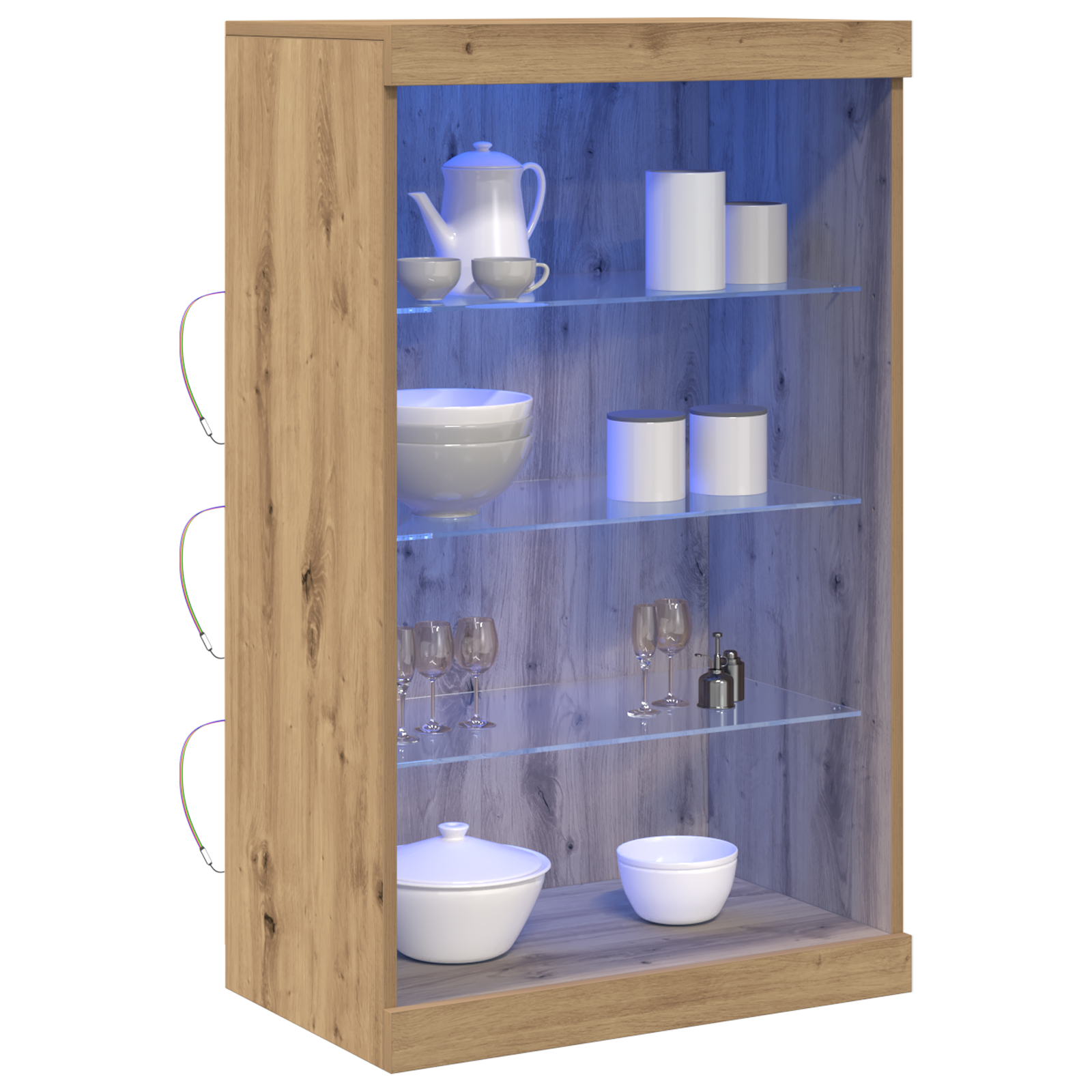 Meuble TV vidaXL avec lumières LED Chêne Artisan 60,5x37x100 cm