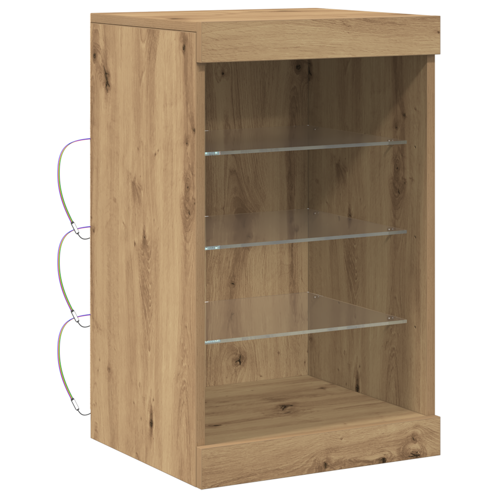 Buffet vidaXL avec lumières LED chêne artisanal 41x37x67 cm