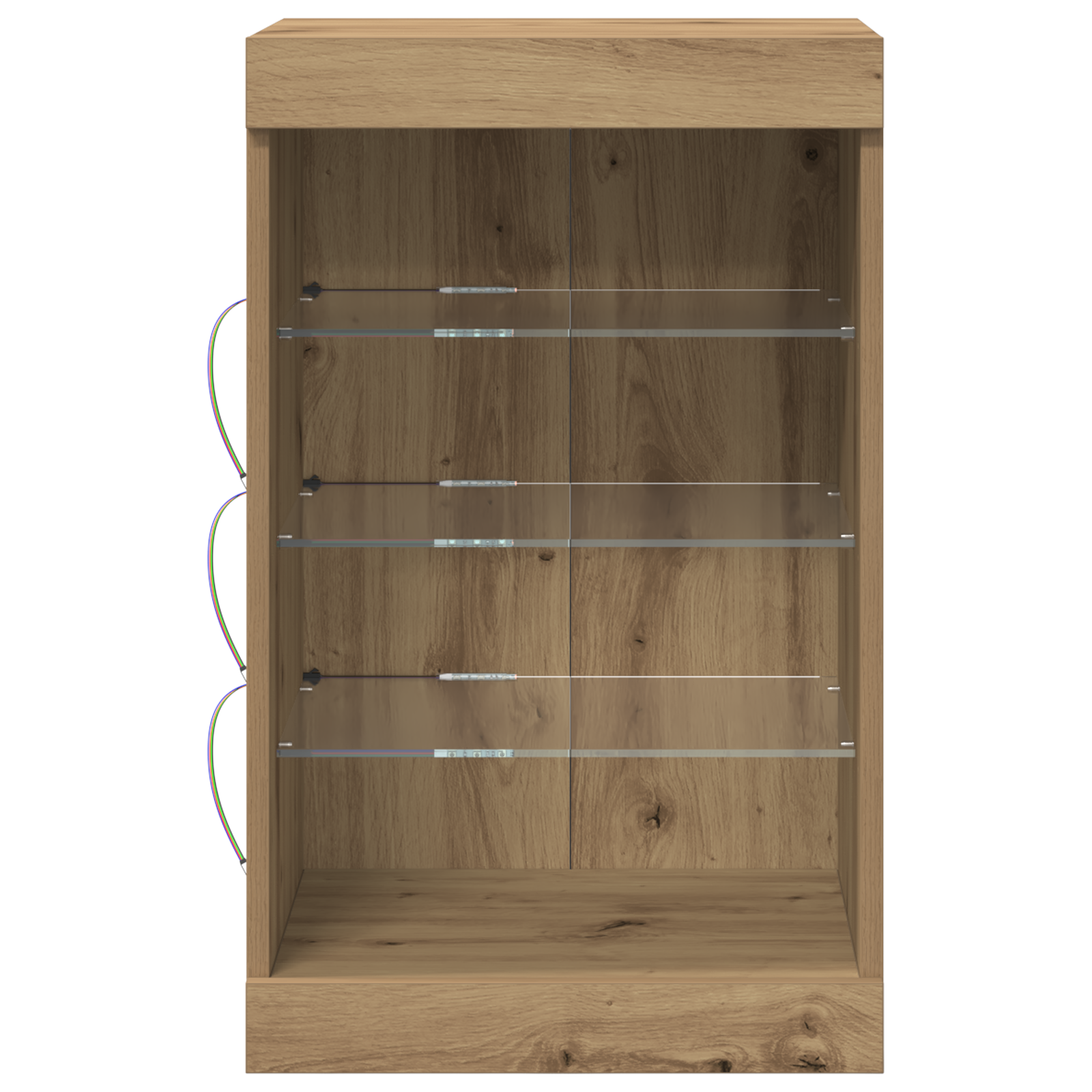 Buffet vidaXL avec lumières LED chêne artisanal 41x37x67 cm