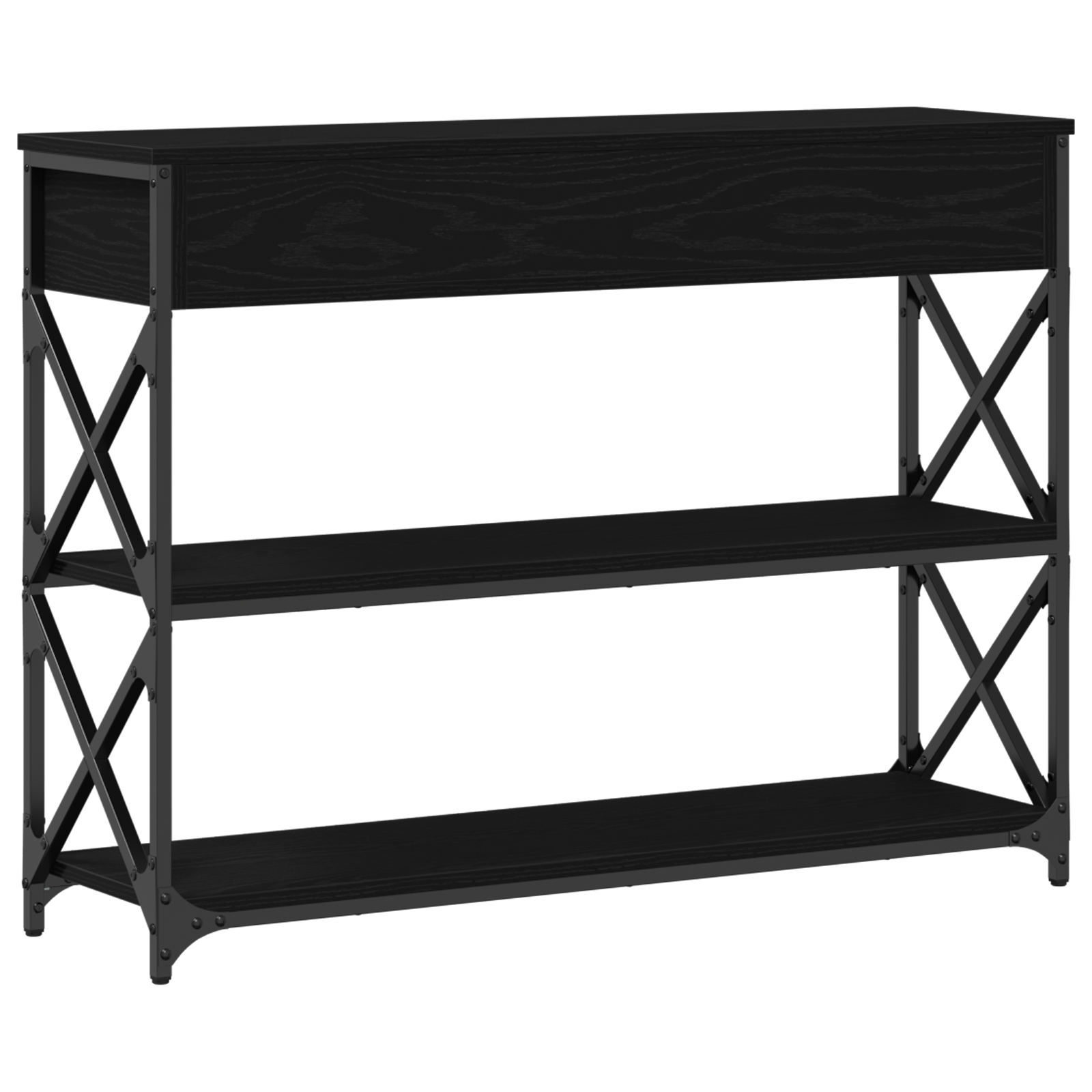 Table Console avec tiroir Chêne noir 100 x 28 x 75 cm - XIOS